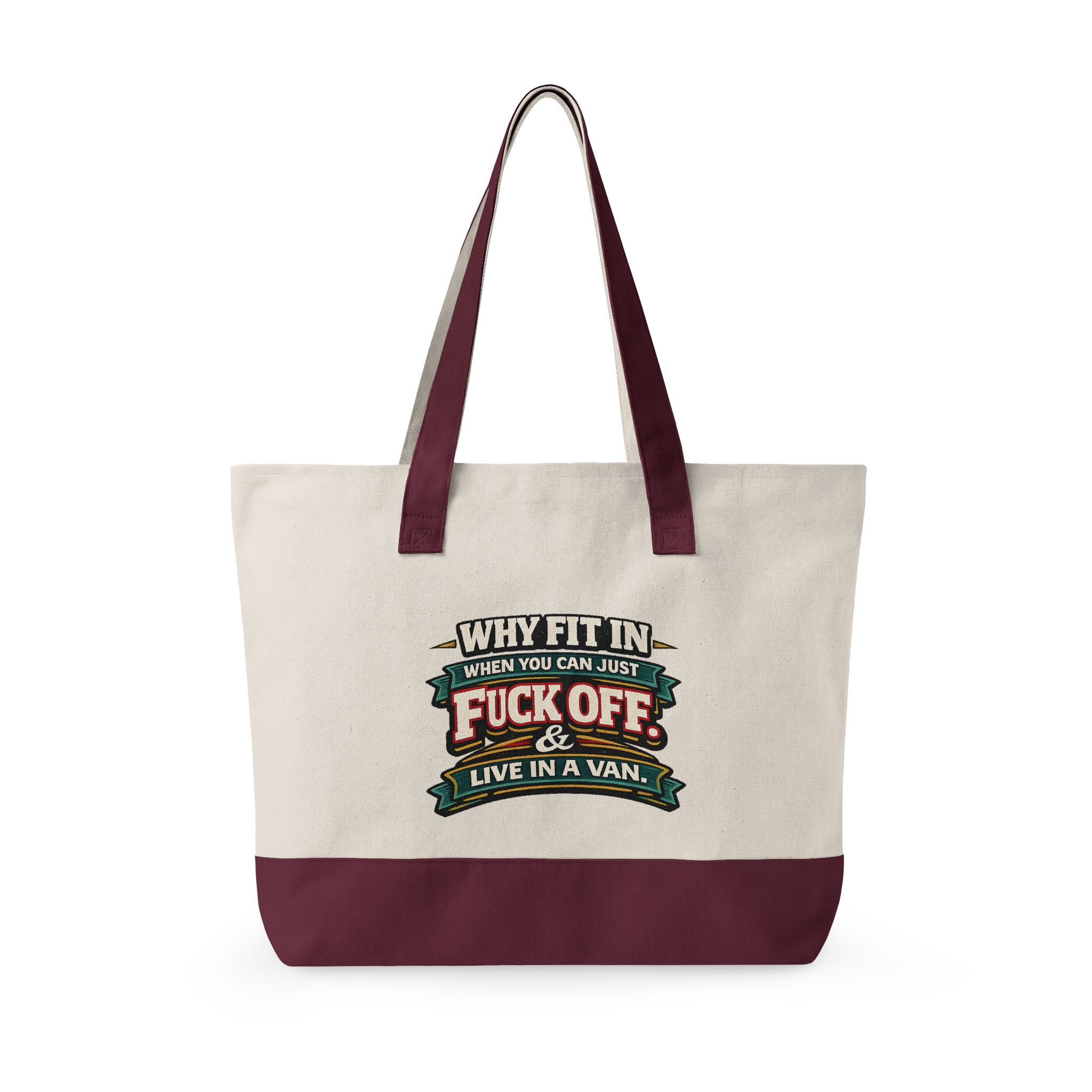 10264534860917676623_2048.jpeg Zippered Canvas Tote — "Why Fit In" (Design F**K-Line)