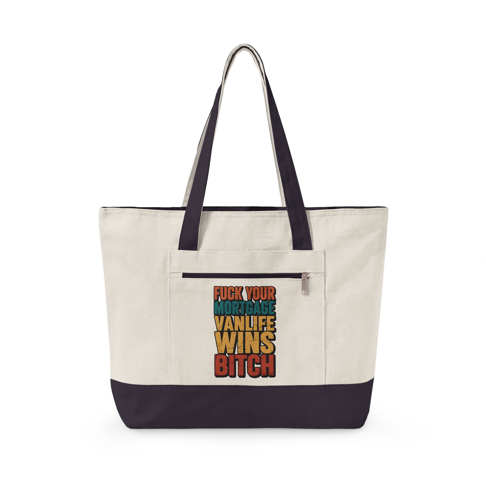 10381177058352973326_2048.jpeg Zippered Canvas Tote — "Fuck Your Mortgage" (Design F**K-Line)