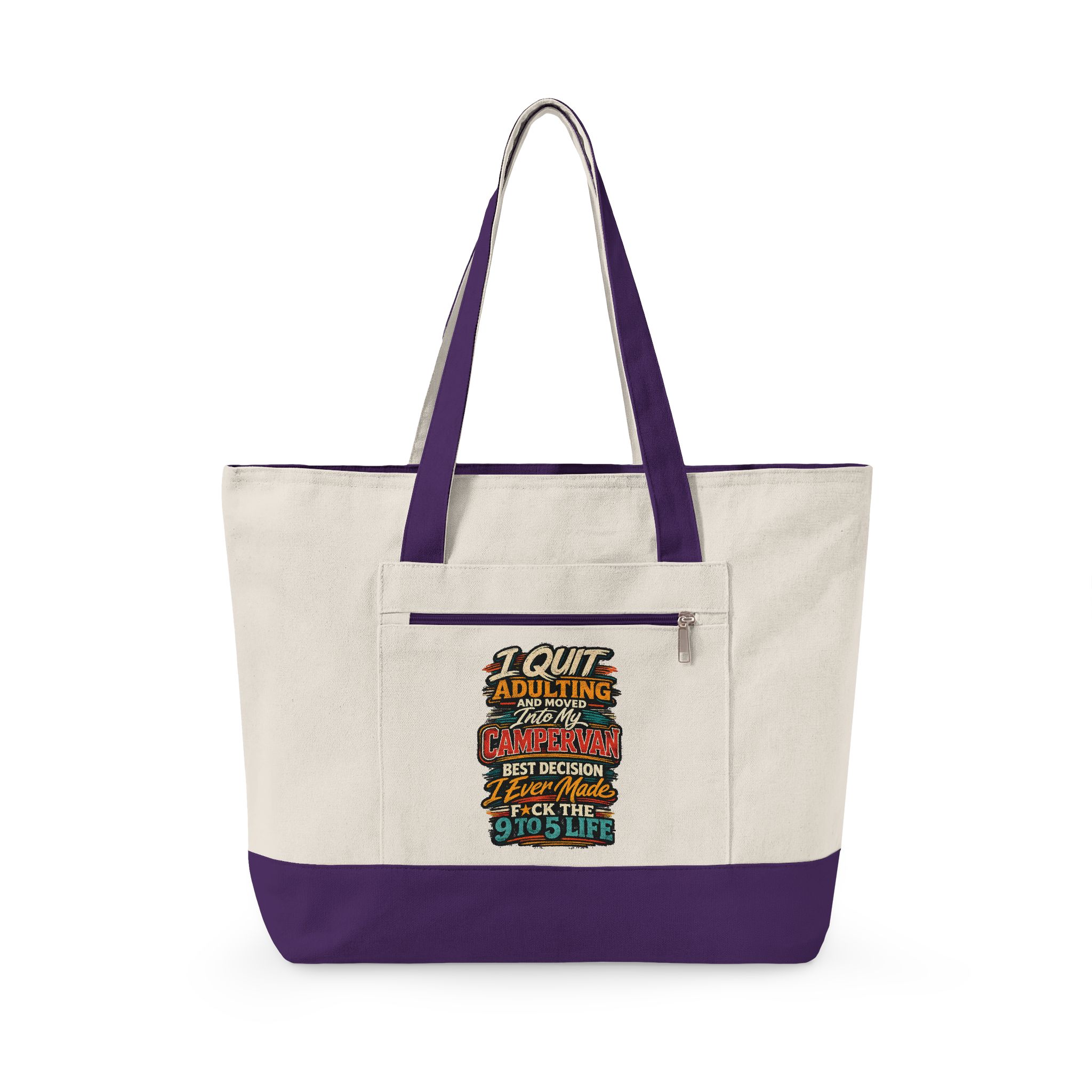 10489680312328758049_2048.jpeg Zippered Canvas Tote — "I Quit Adulting" (Design F**K-Line)