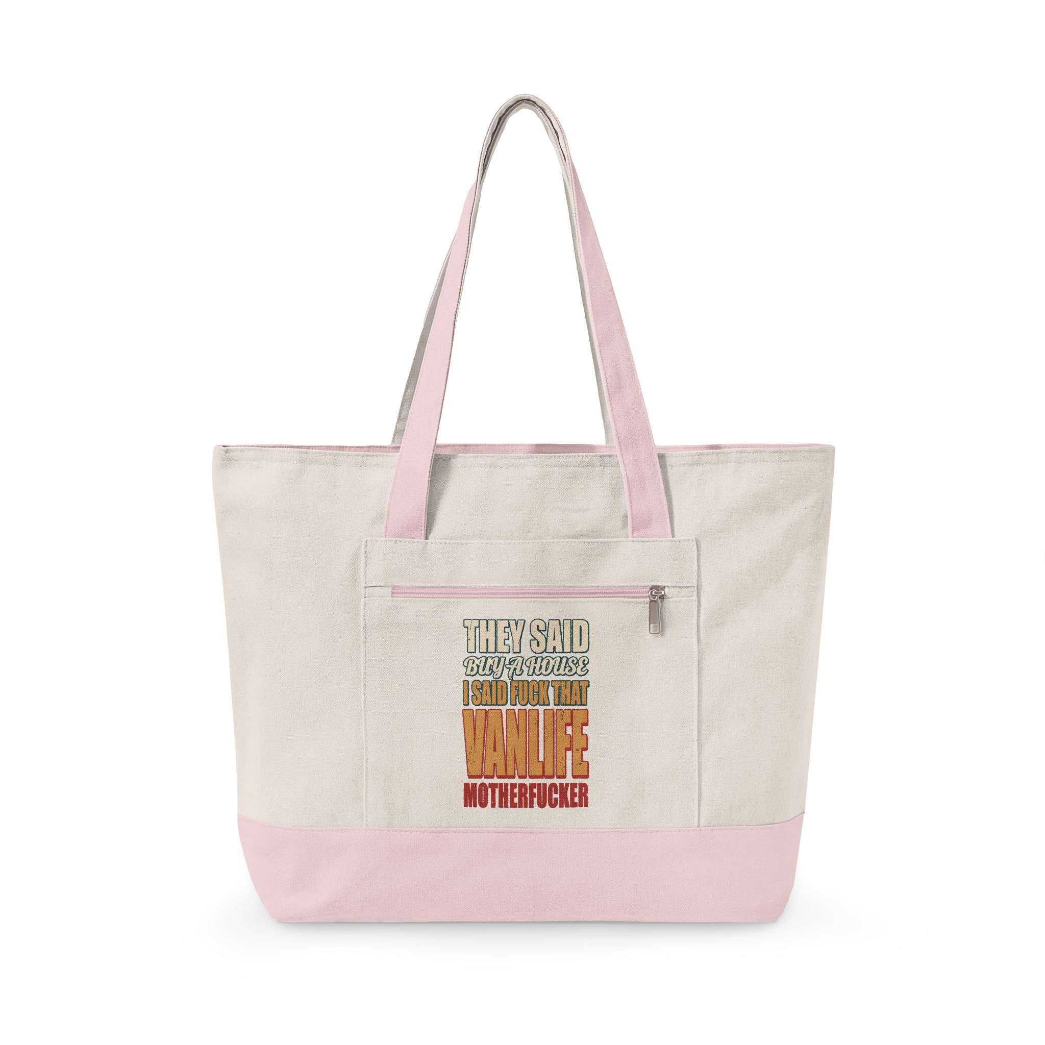 10493379641428511751_2048.jpeg Zippered Canvas Tote — "They Said Buy A House" (Design F**K-Line)
