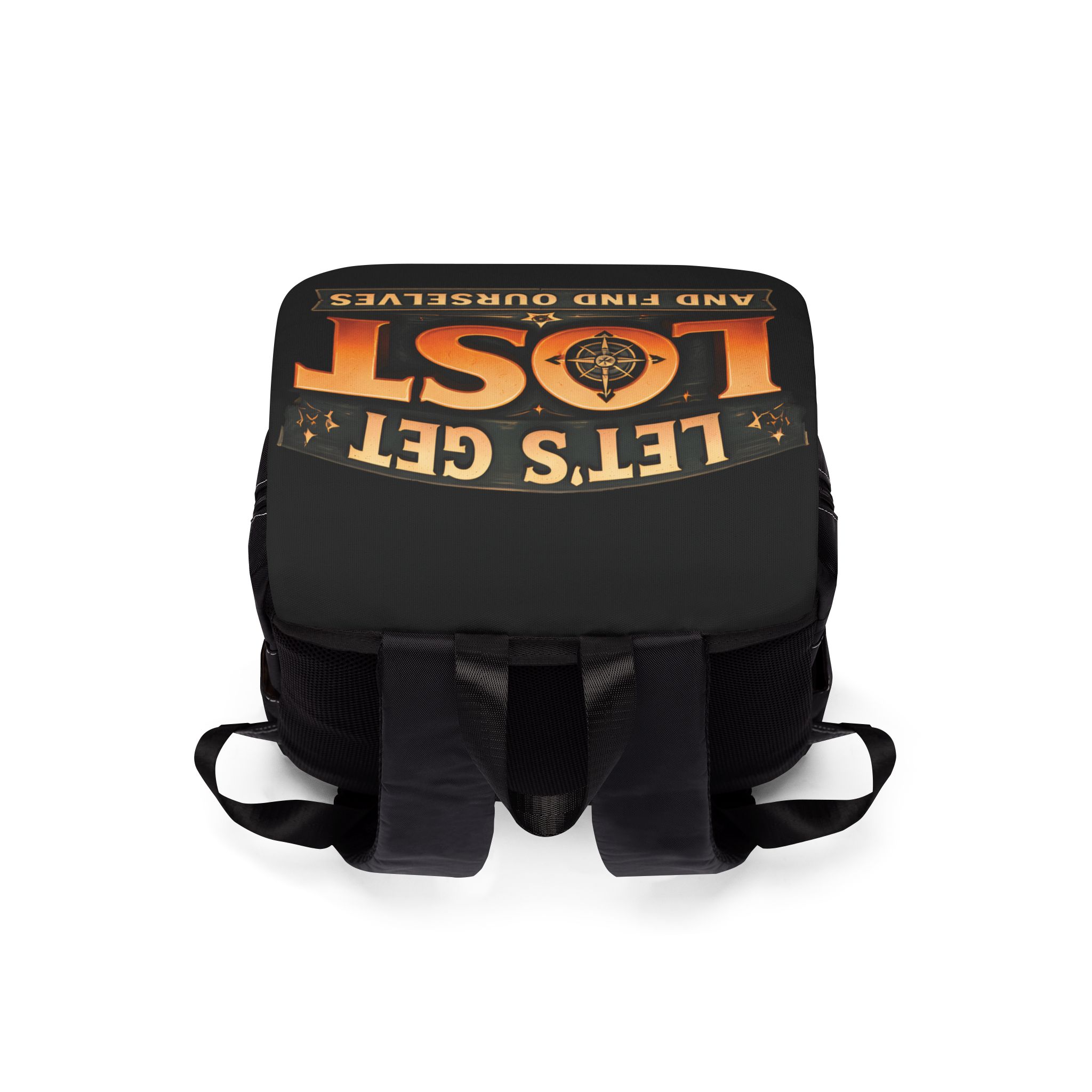 Unisex Casual Shoulder Backpack—"Lets Get Lost" Design Scenic-Line(Campervan)