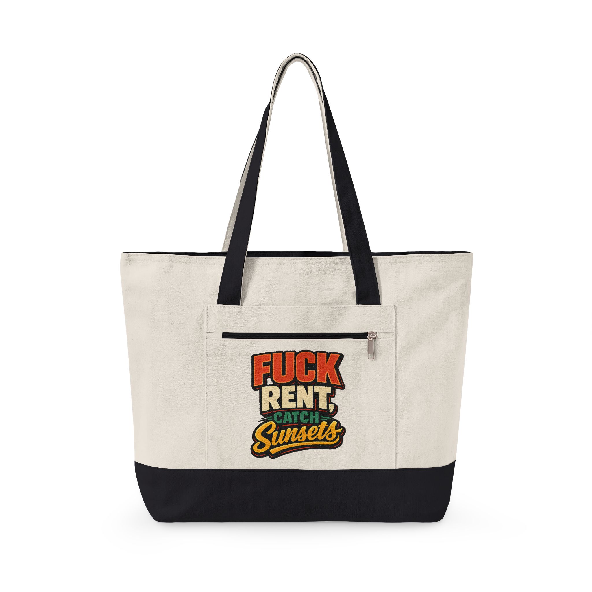 10756231601263009671_2048.jpeg Zippered Canvas Tote — "Fuck Rent" (Design F**K-Line)