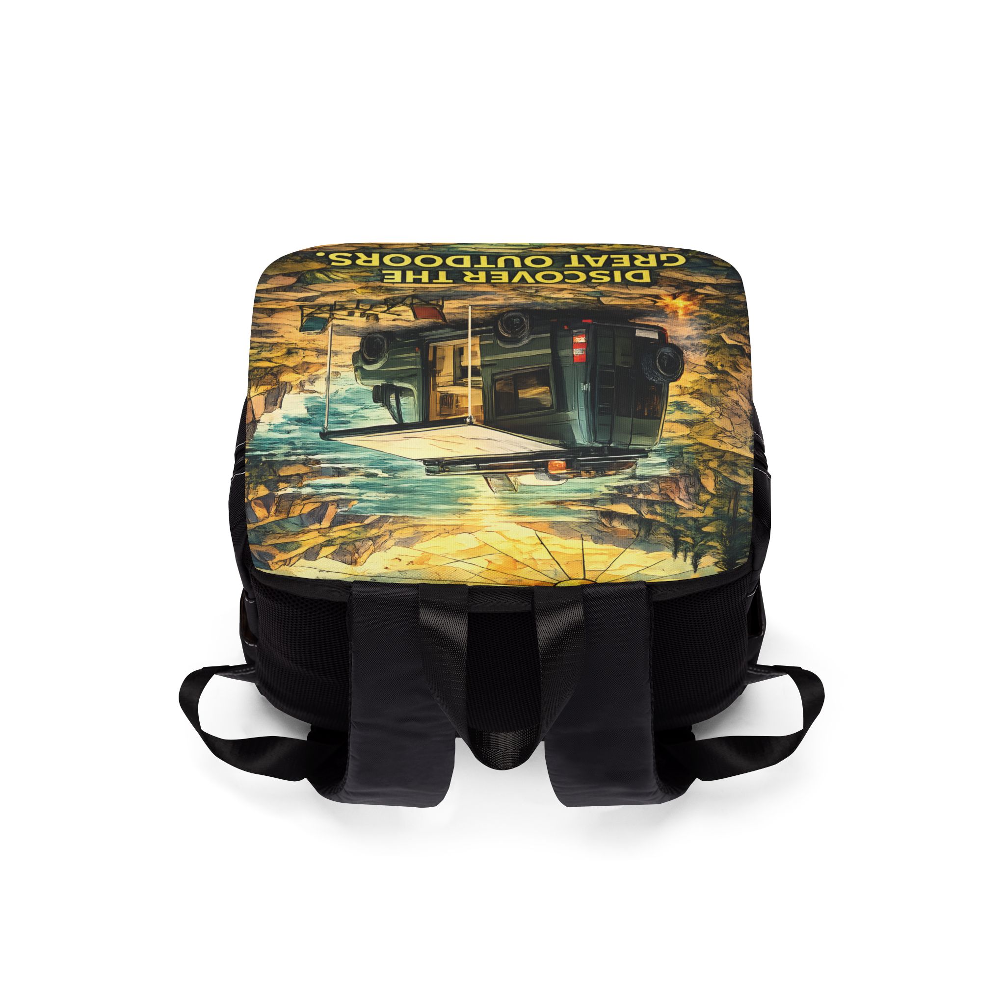 10995860869481989827_2048.jpeg Unisex Casual Shoulder Backpack — "Discover The Great Outdoors" Design Cubic-Line
