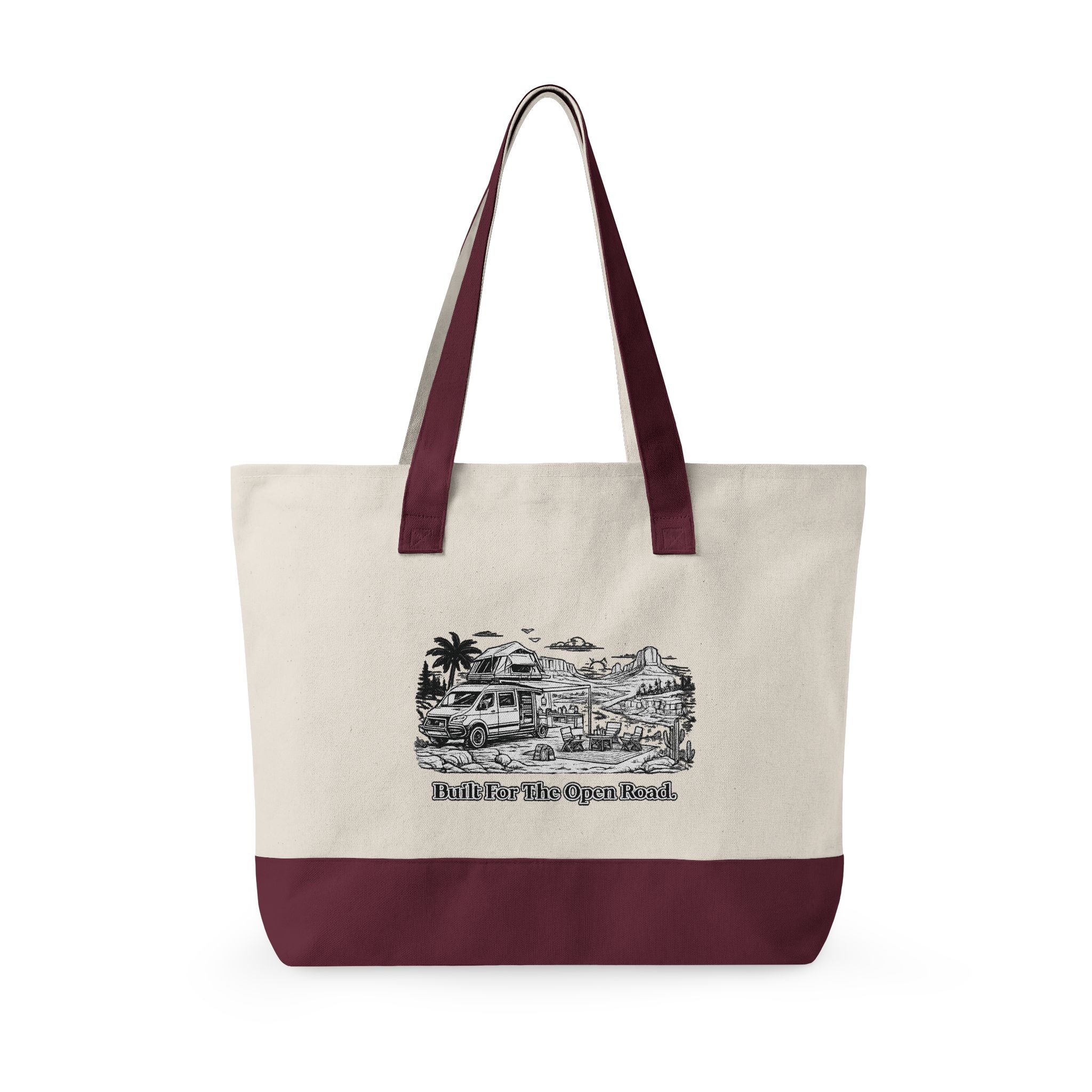 11134049943335811247_2048.jpeg Zippered Canvas Tote — "Built For the Open Road" (Design Minimal-Line)