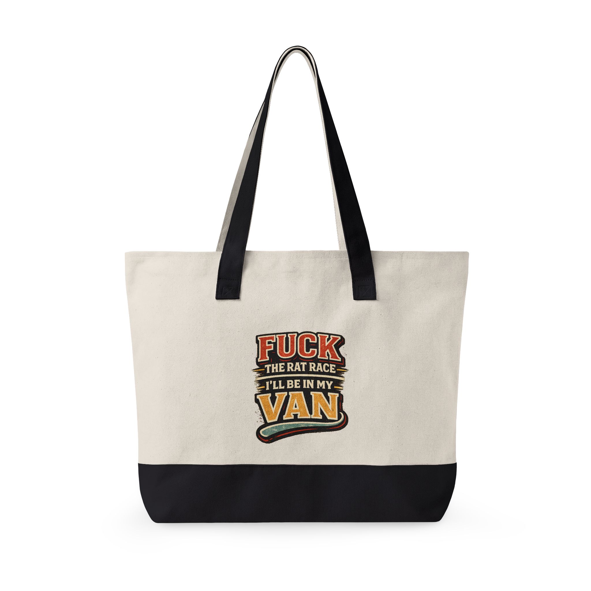 11137720370448378275_2048.jpeg Zippered Canvas Tote — "Fuck The Rat Race" (Design F**K-Line)