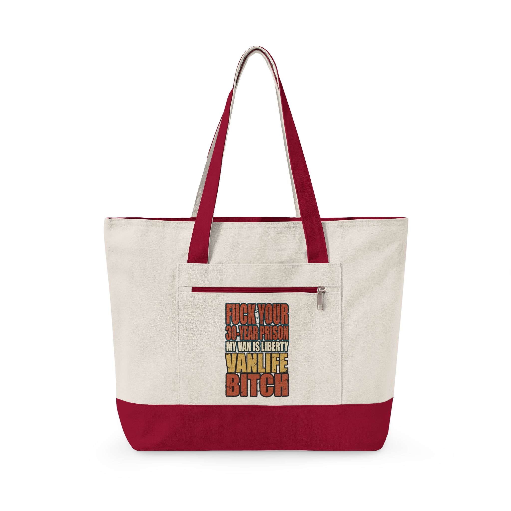11147733457982030619_2048.jpeg Zippered Canvas Tote — "Fuck Your 30-Years Prison" (Design F**K-Line)