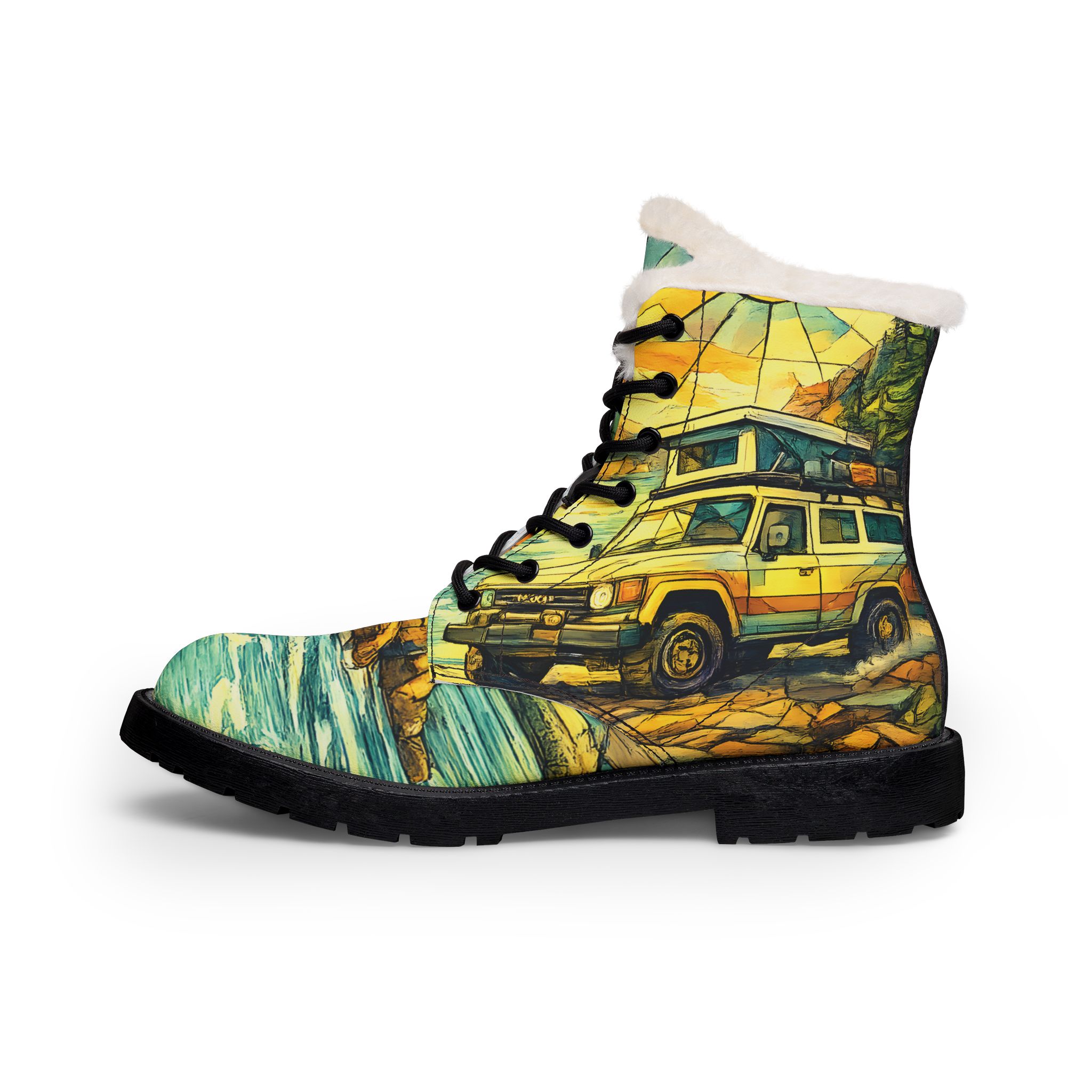 11197840542537000929_2048.jpeg Men's Fur and Leather Boots — Jeep Camper Print (Cubic-Line)