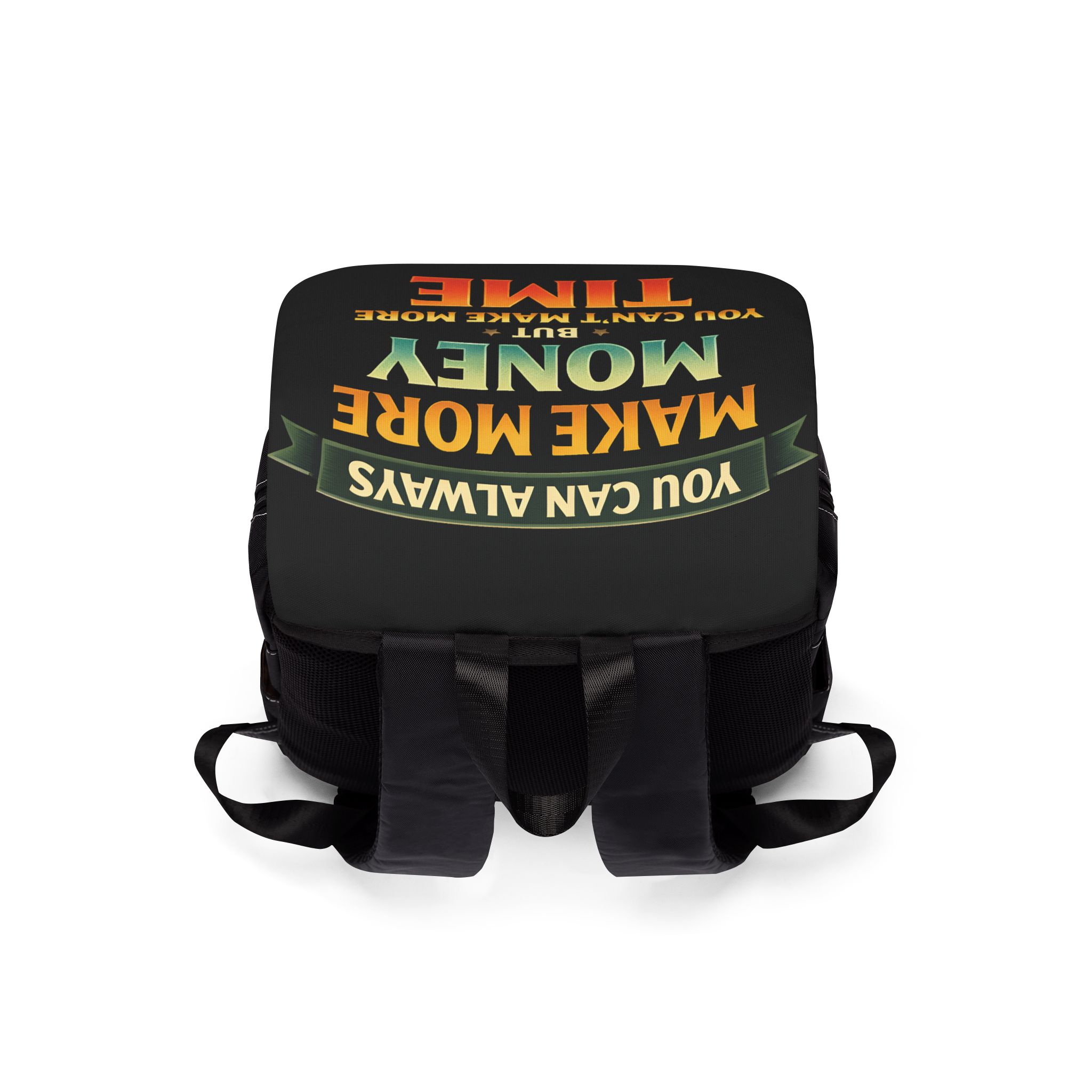 Unisex Casual Shoulder Backpack—"You Can Always Make More Money" Design Scenic-Line(Campervan)