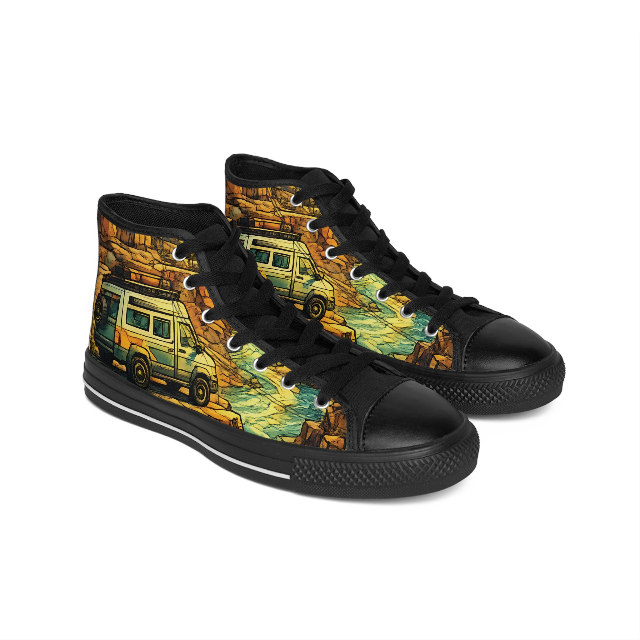 11288694598166536309_2048.jpeg Men's High Top Sneakers — Ford RV Roadtrip Shoes (Design Cubic-Line)