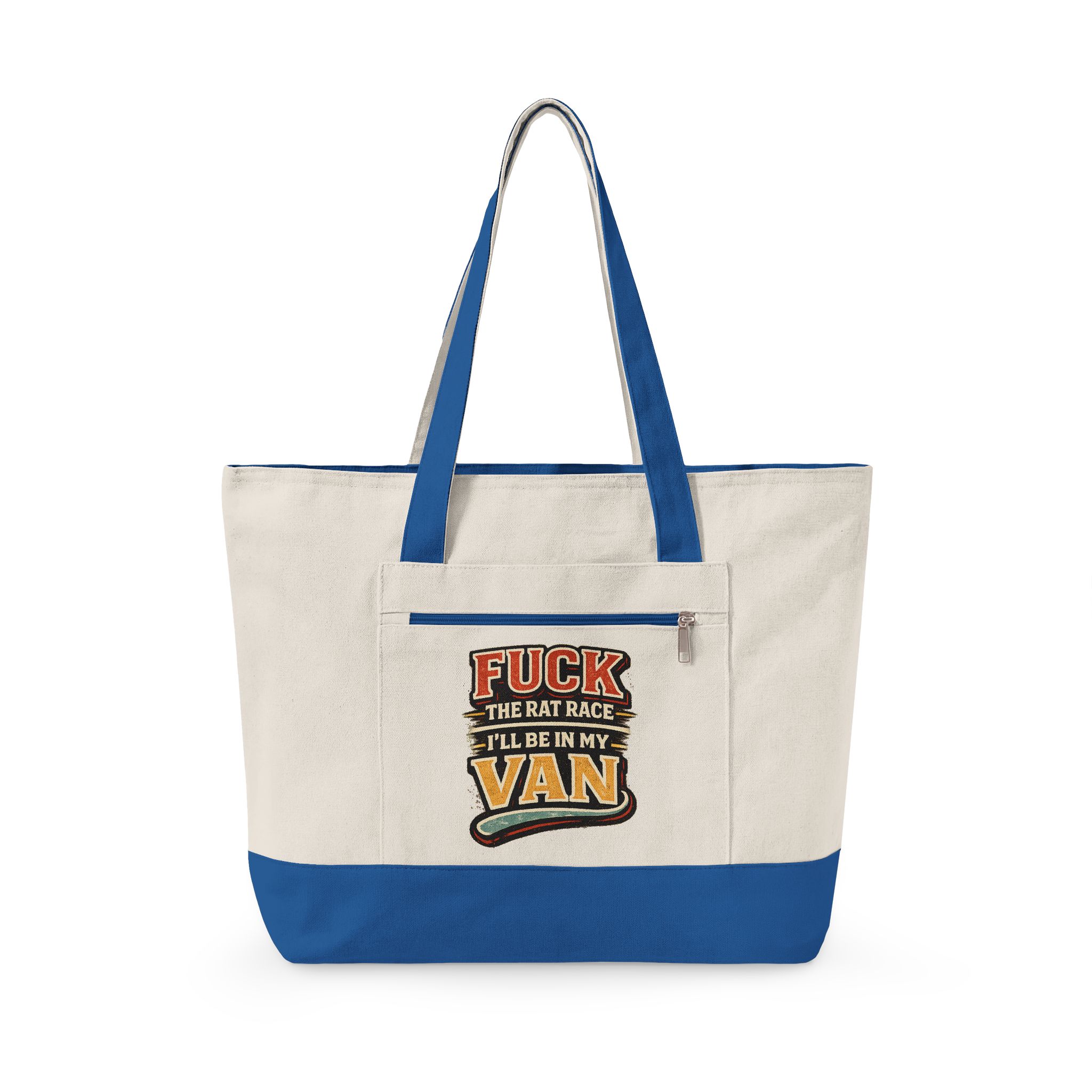 11344059596581243112_2048.jpeg Zippered Canvas Tote — "Fuck The Rat Race" (Design F**K-Line)
