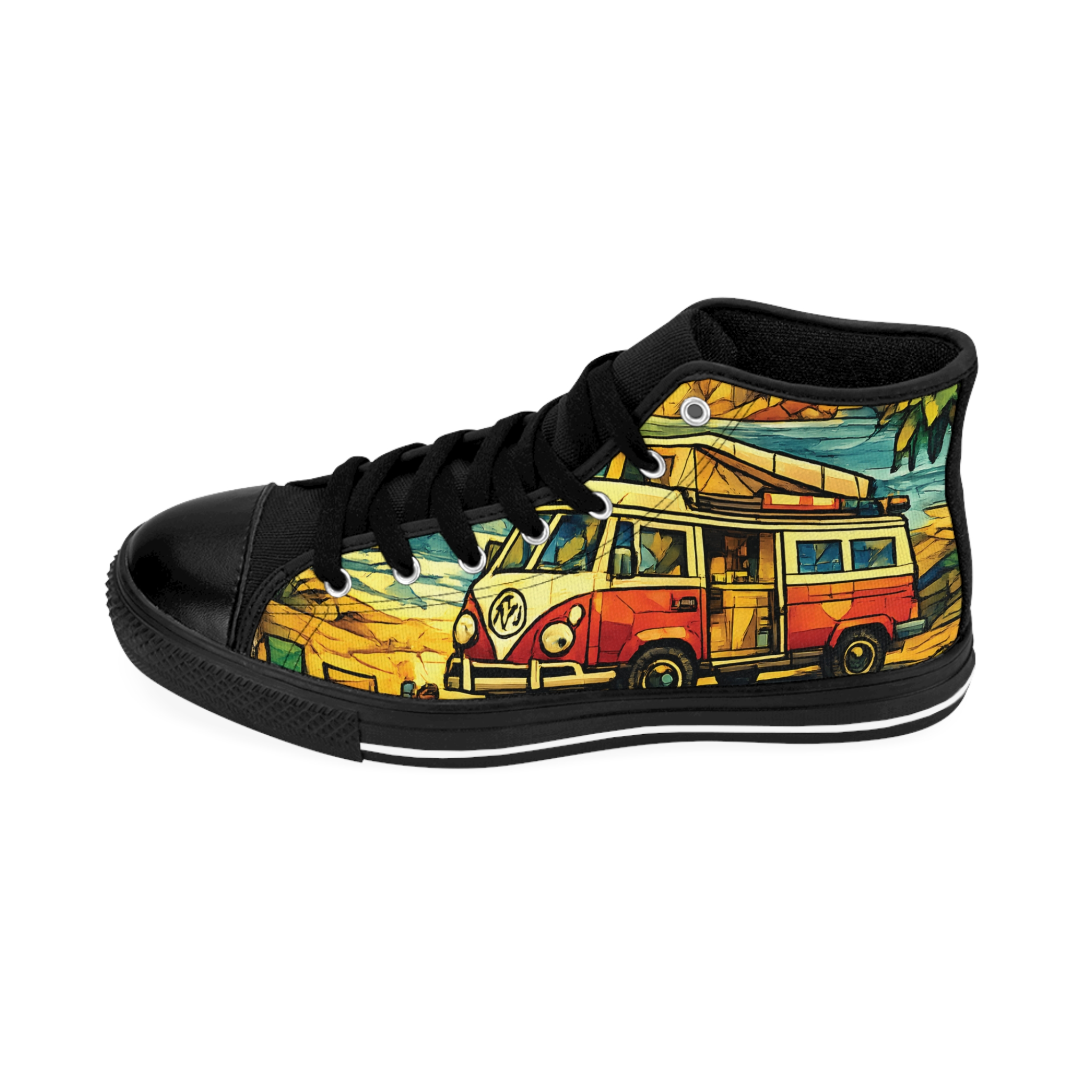 11406093924739474684_2048.jpeg Women's Classic Sneakers – Retro VW RV Print (Cubic-Line)