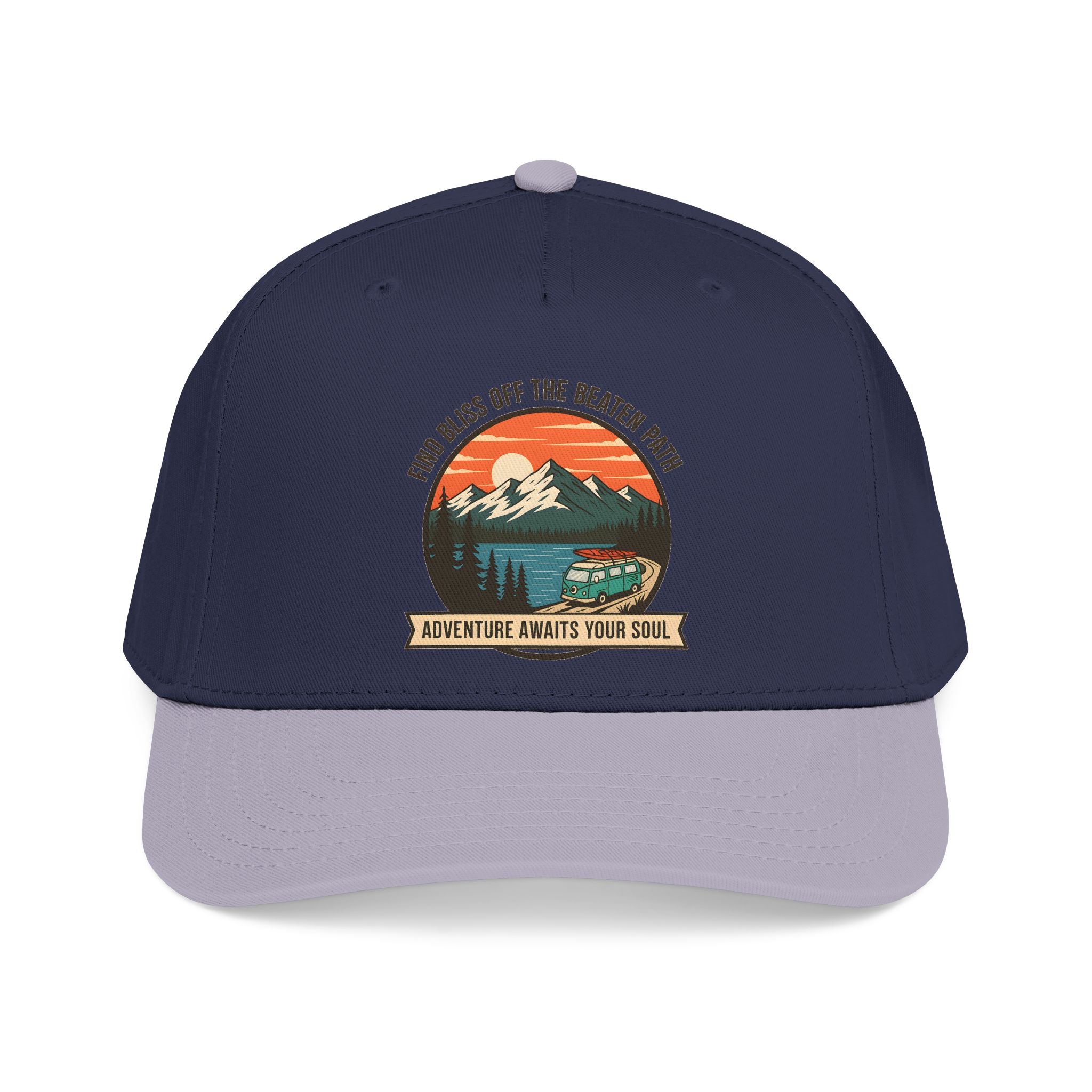 11428527540538546813_2048.jpeg Baseball Cap — "Find Bliss of the beaten patch-Adventure Awaits Your Soul" Vintage Mountain Camp Camper Design