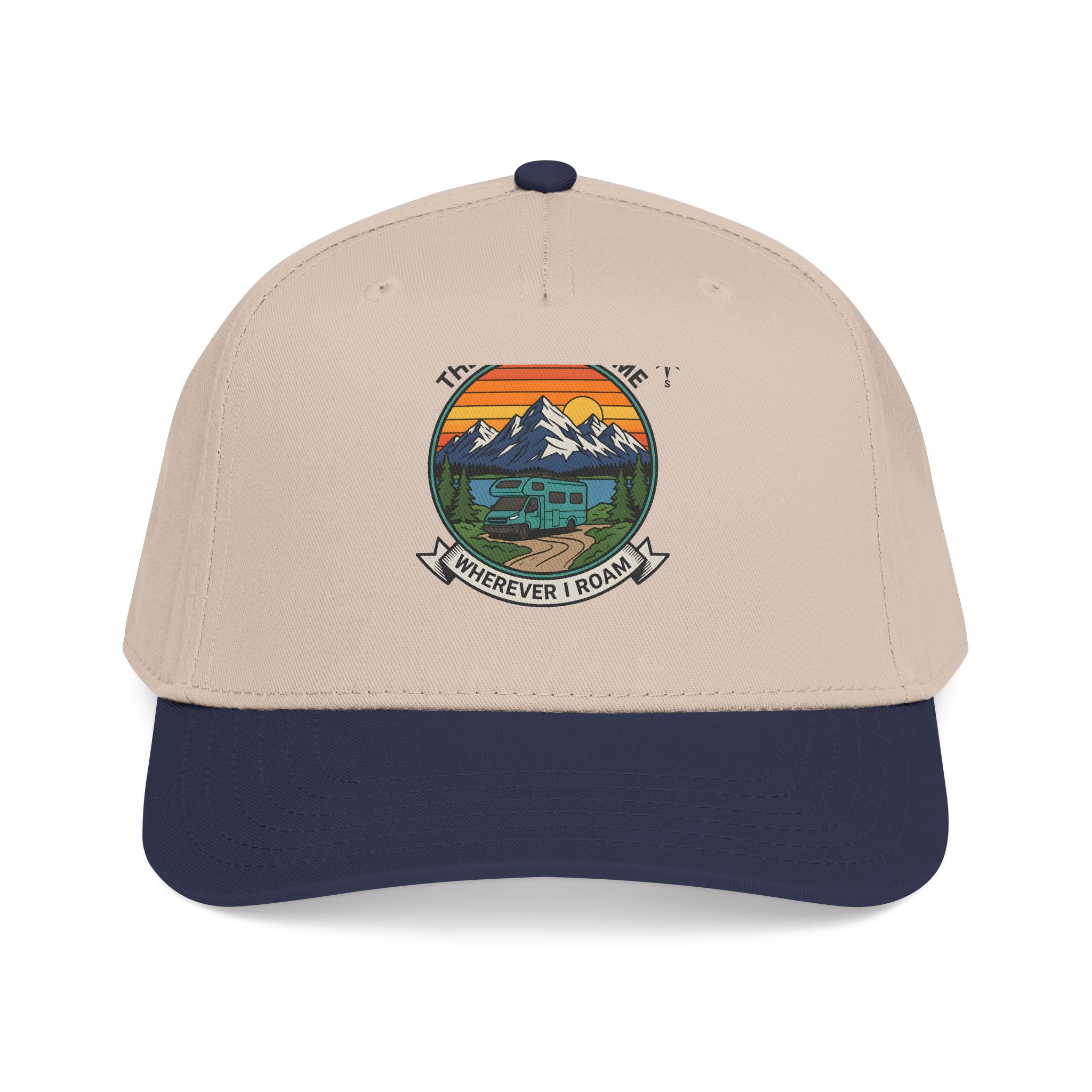 11555323166057522640_2048.jpeg Baseball Cap — "The Road Is Home, Wherever I Roam"