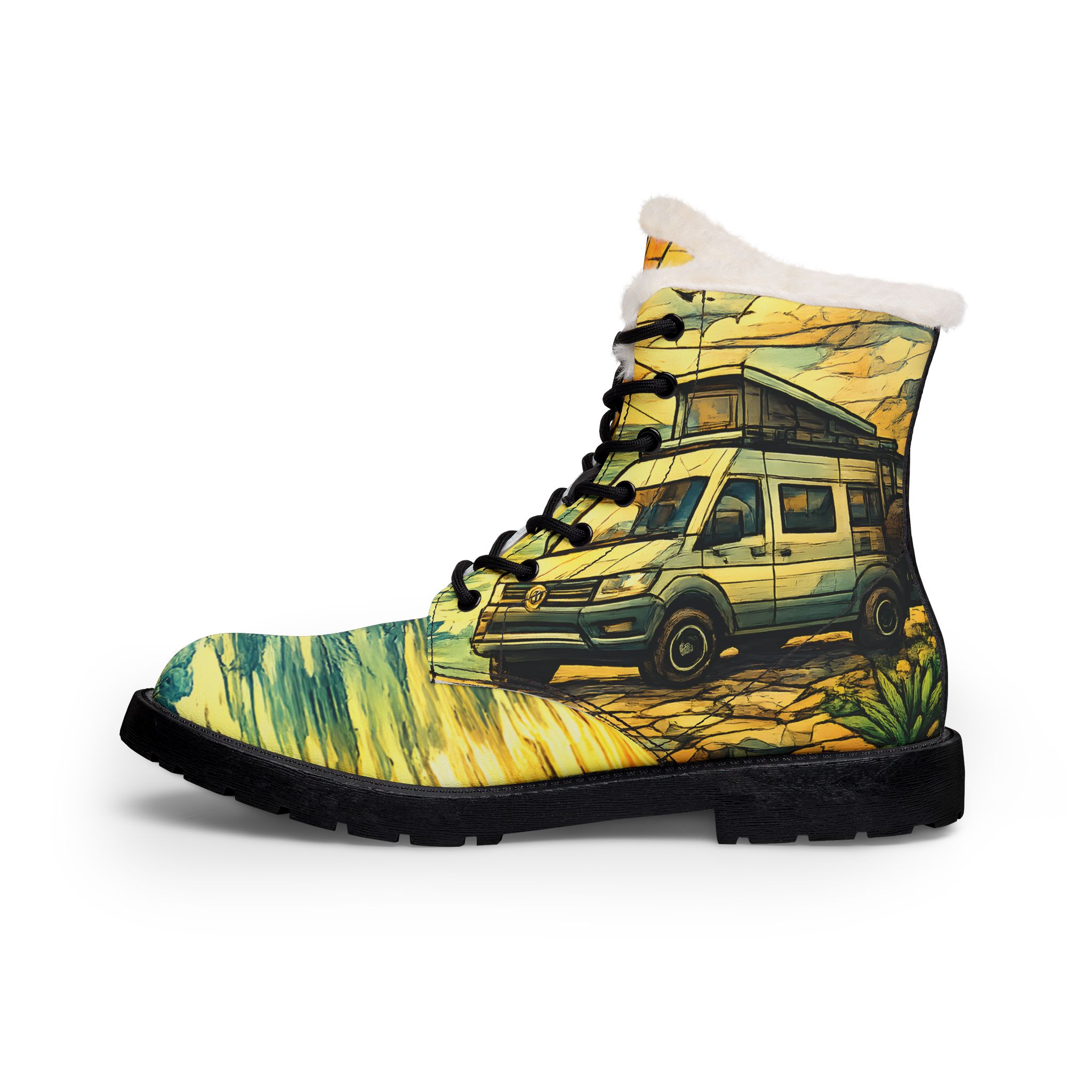 11726004523970665472_2048.jpeg Men's Fur and Leather Boots — VW Camper Print (Cubic-Line)