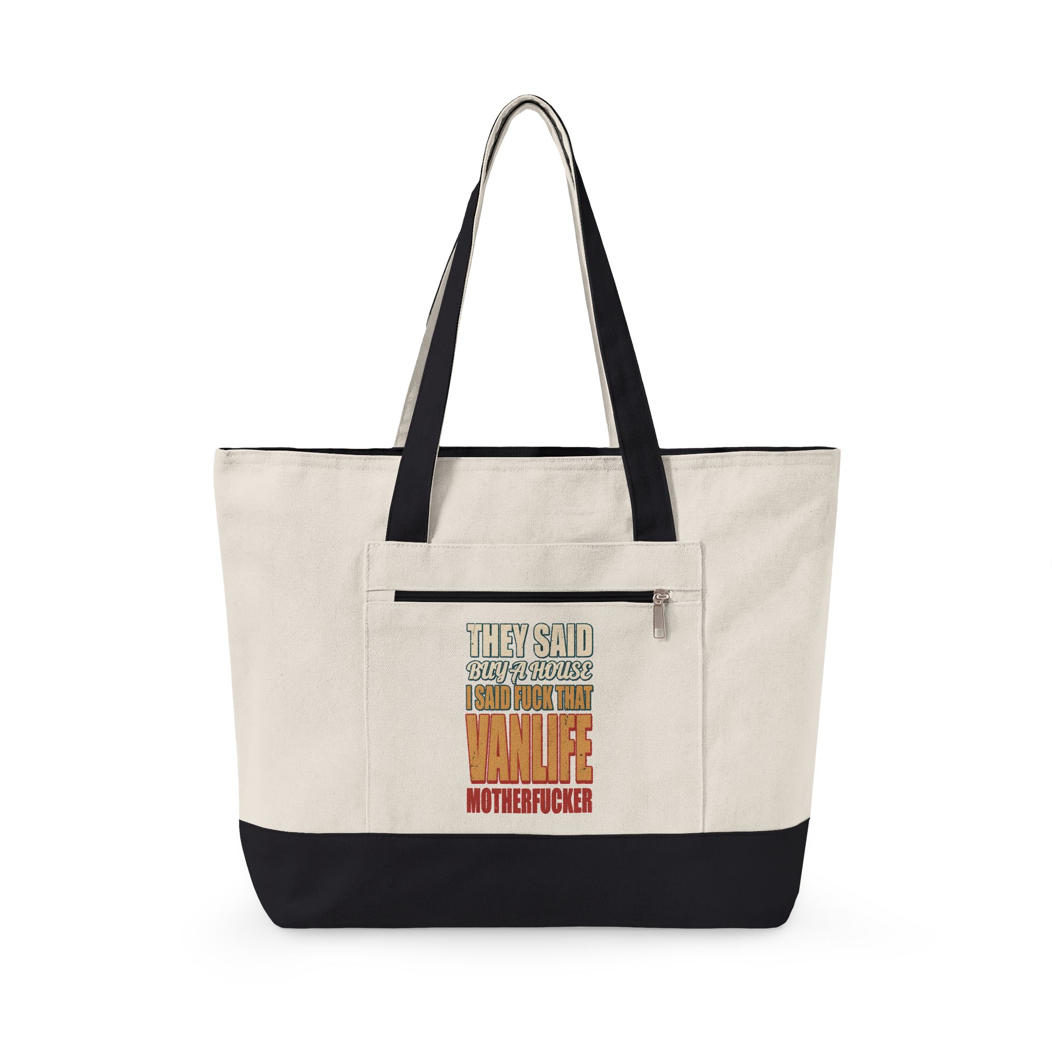 11805600830432242858_2048.jpeg Zippered Canvas Tote — "They Said Buy A House" (Design F**K-Line)