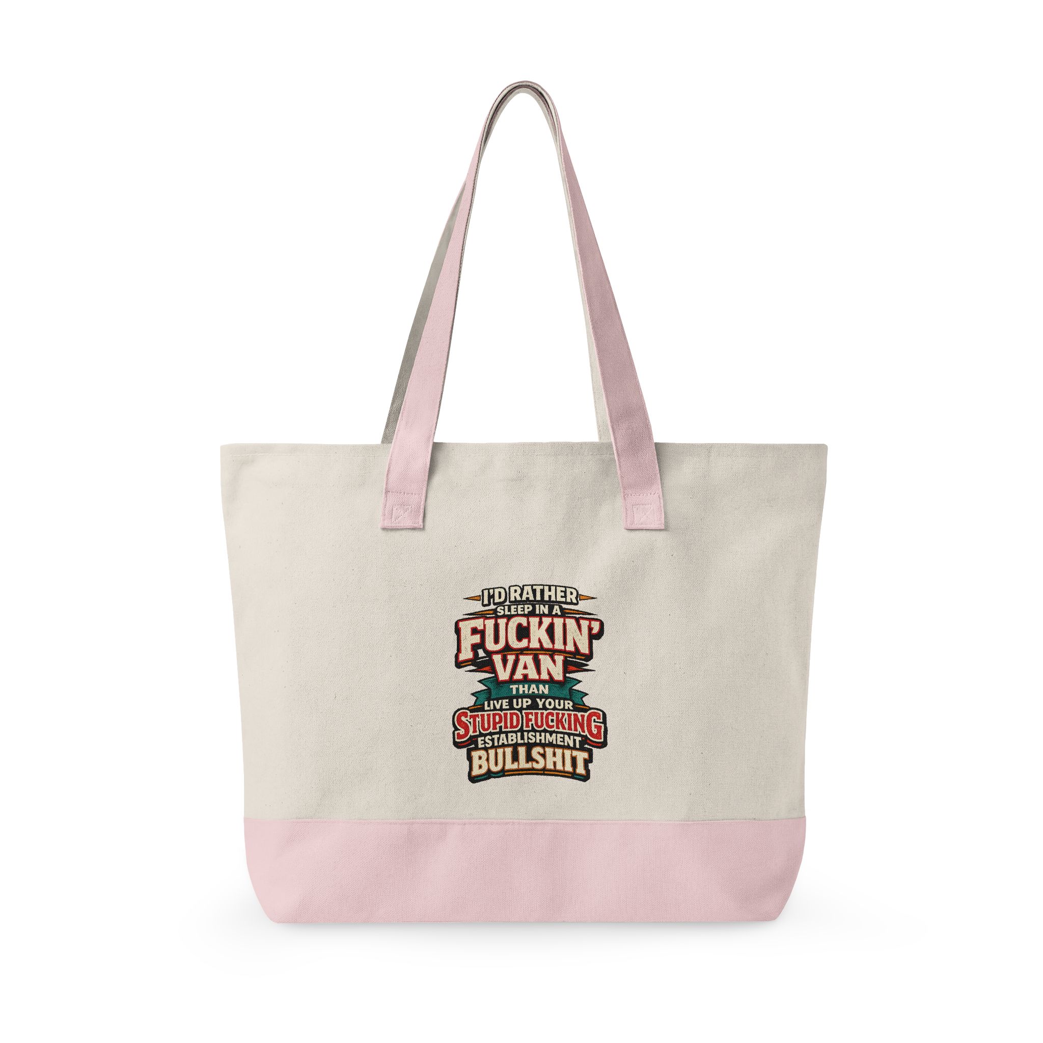 11811941054776864922_2048.jpeg Zippered Canvas Tote — "I Rather Sleep In A Fuckin Van" (Design F**K-Line)