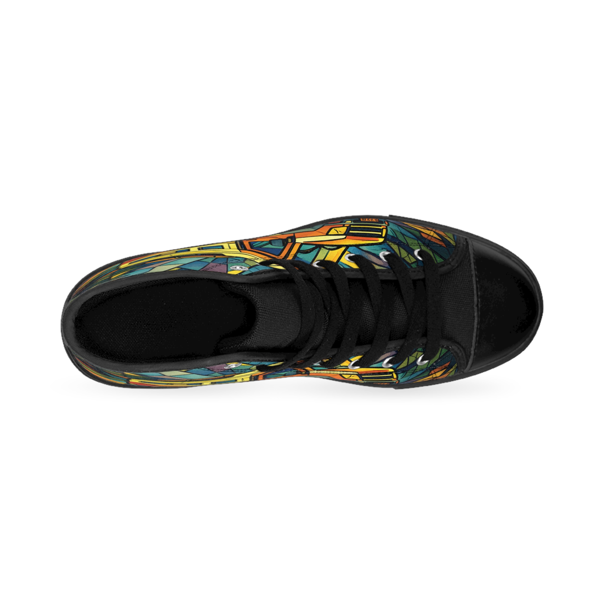 1192433573949582081_2048.jpeg Men's High Top Sneakers — Vintage Camper Sneakers (Design "Cubic-Line")