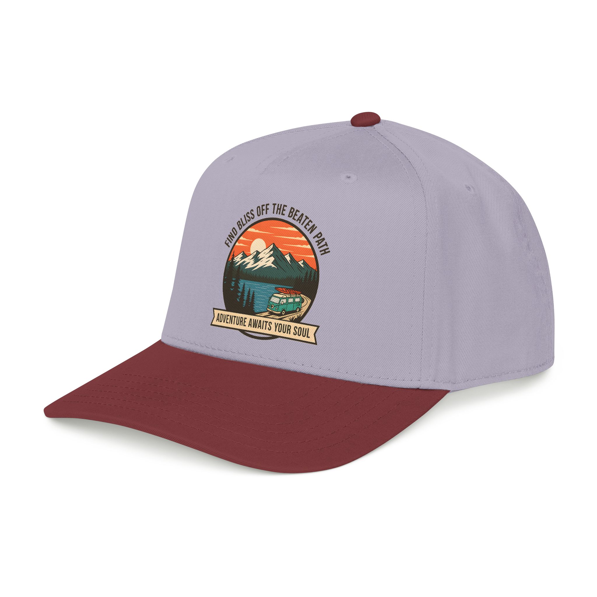 12126252203459828684_2048.jpeg Baseball Cap — "Find Bliss of the beaten patch-Adventure Awaits Your Soul" Vintage Mountain Camp Camper Design