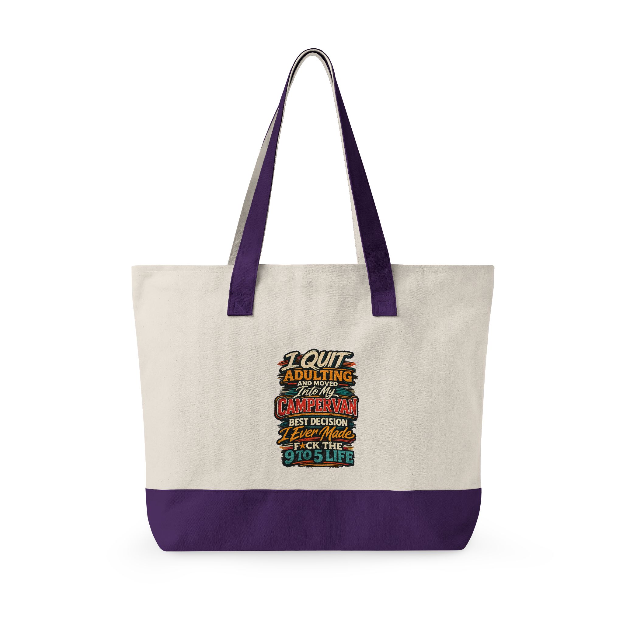 12138204449679915075_2048.jpeg Zippered Canvas Tote — "I Quit Adulting" (Design F**K-Line)
