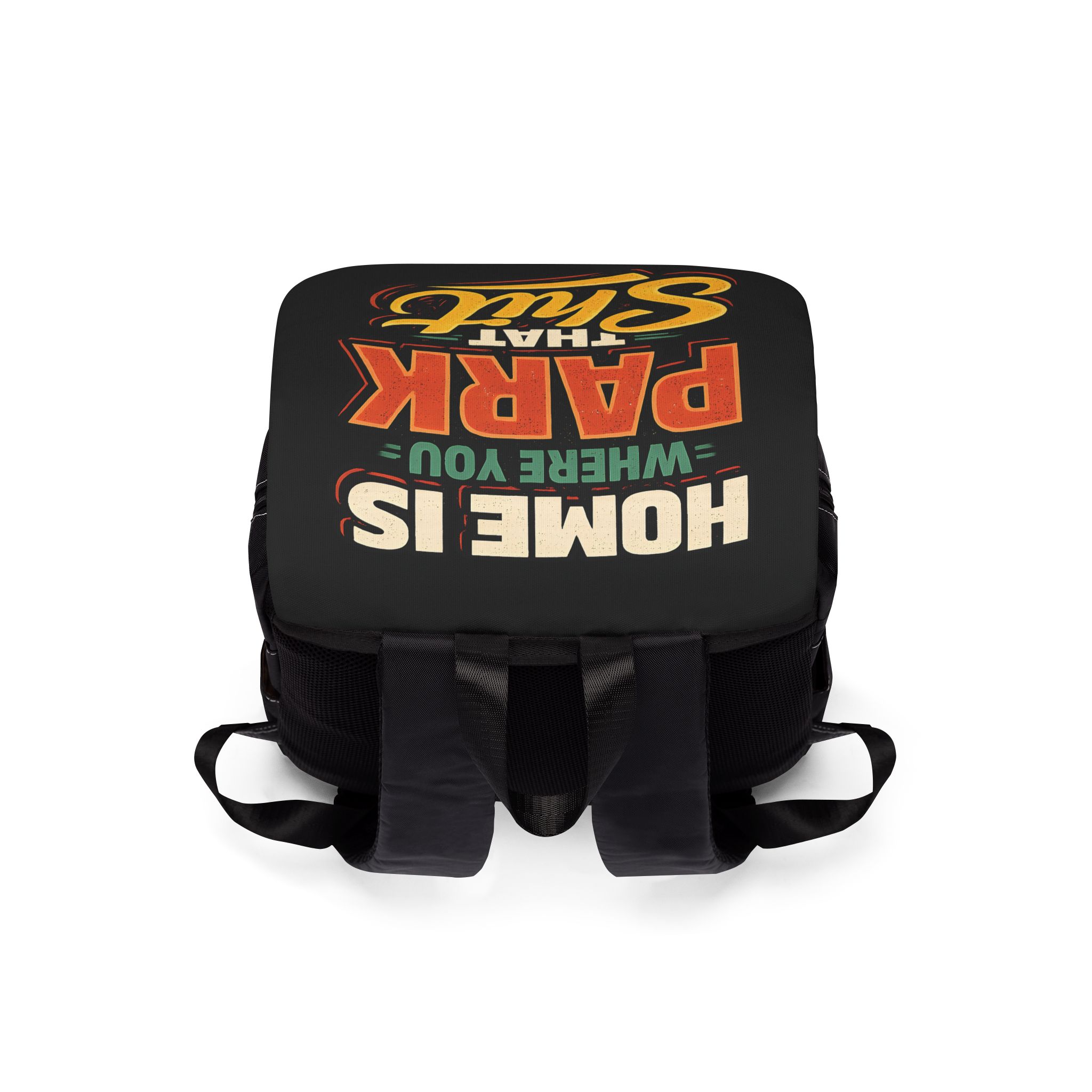 12198341627337189443_2048.jpeg Unisex Casual Shoulder Backpack — "Home Is Where You Park That Shit" Design F**K-Line