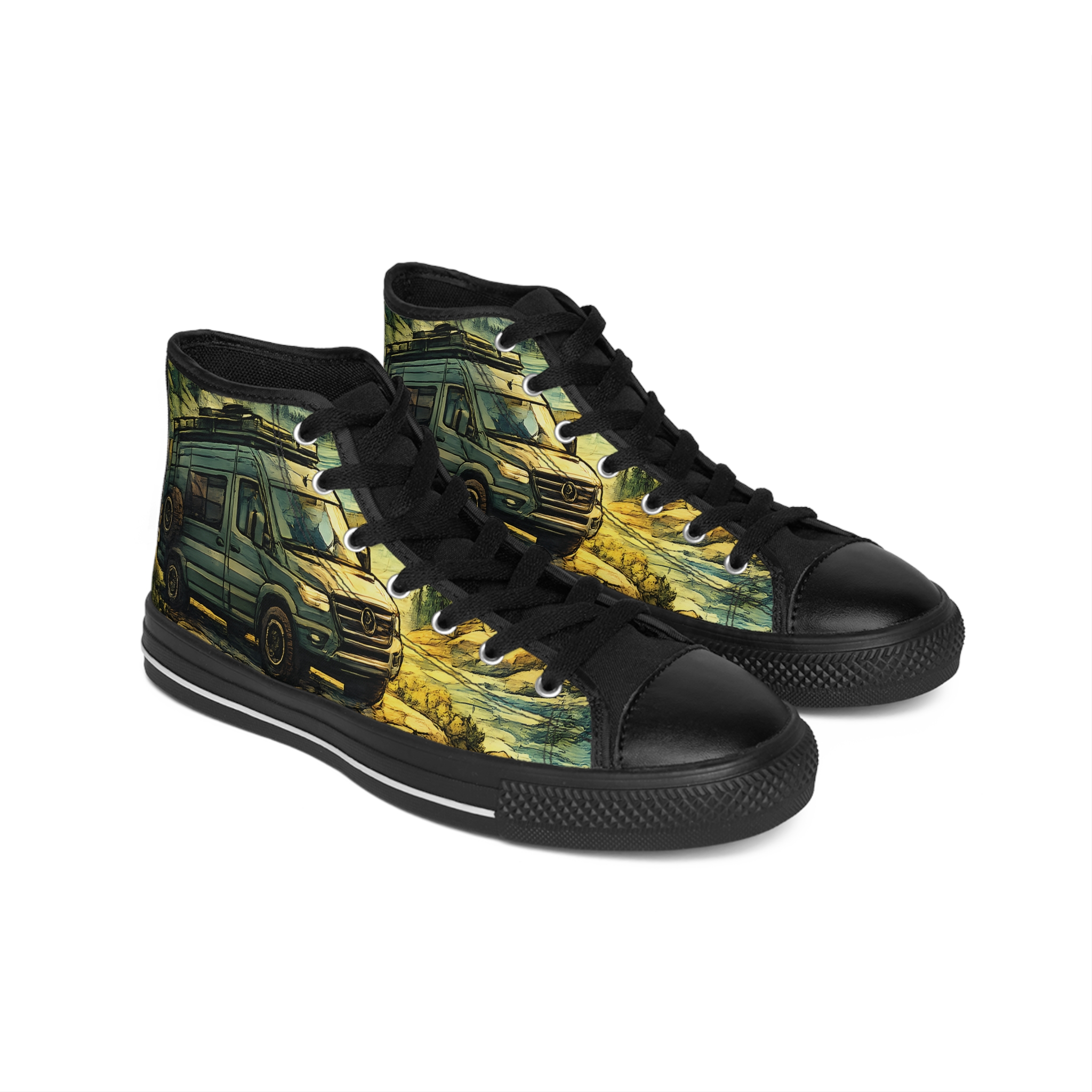 12220831307950764413_2048.jpeg Men's High Top Sneakers — Mercedes Outdoor Roadtrip Shoes (Design Cubic-Line)
