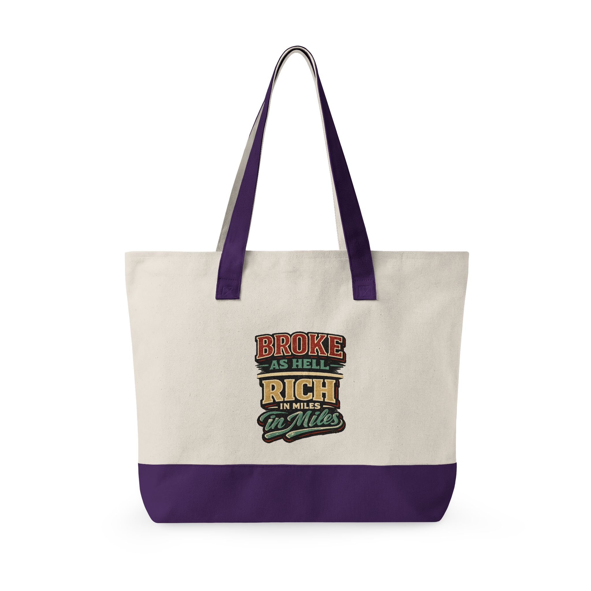 Zippered Canvas Tote — "Broke As Hell" (Design F**K-Line)