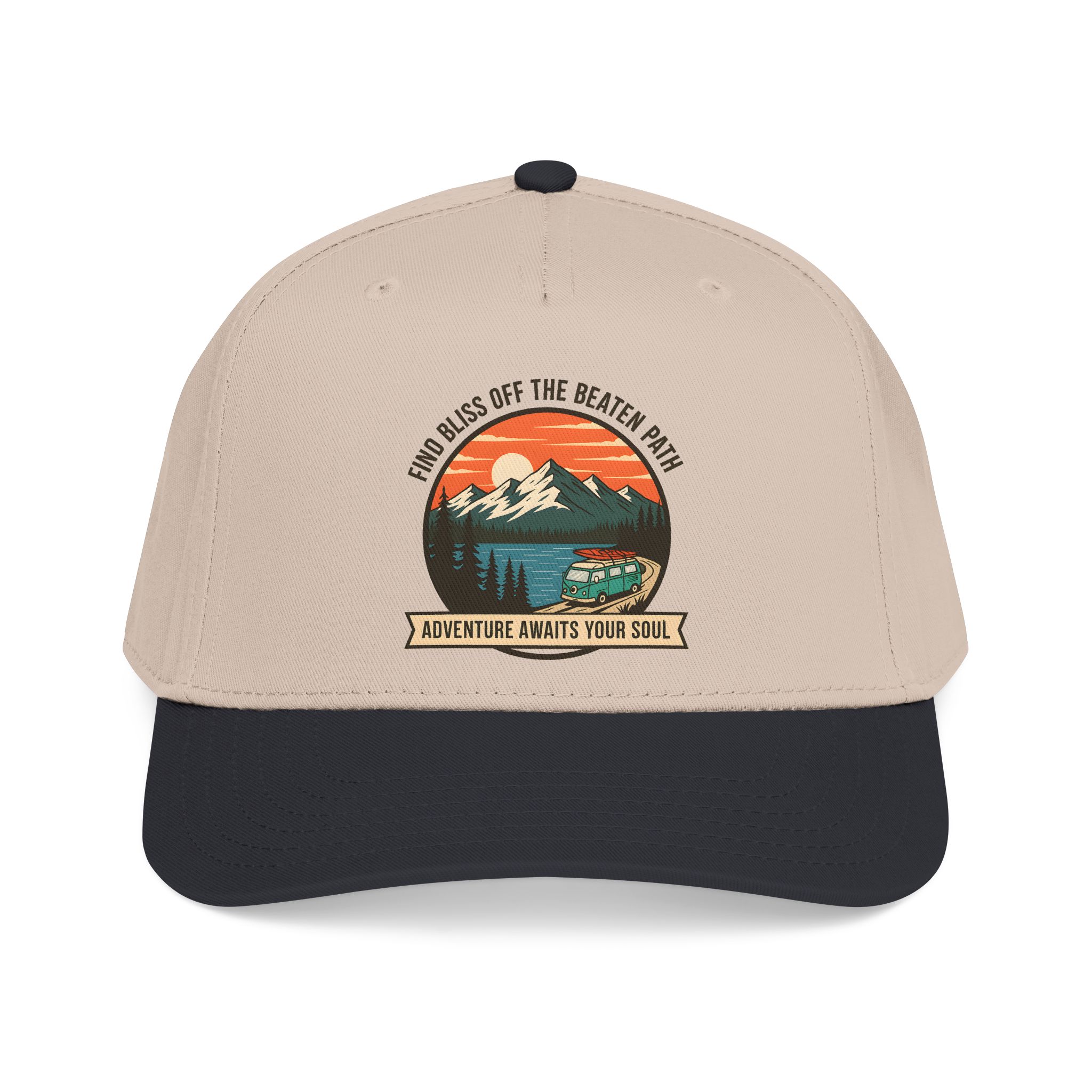 12332581043555383657_2048.jpeg Baseball Cap — "Find Bliss of the beaten patch-Adventure Awaits Your Soul" Vintage Mountain Camp Camper Design