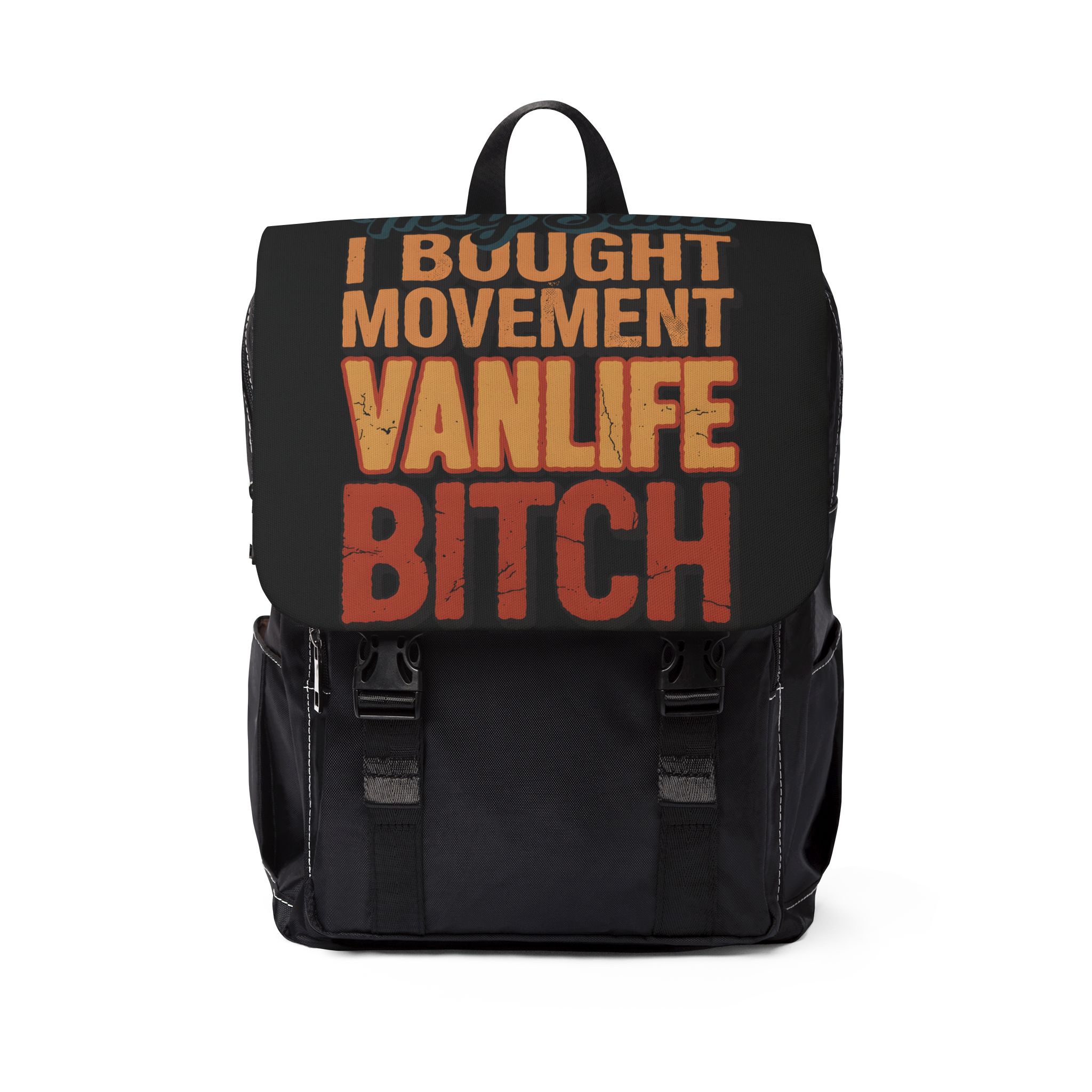 12368759469047088880_2048.jpeg Unisex Casual Shoulder Backpack — "Buy Land They Said" Design F**K-Line