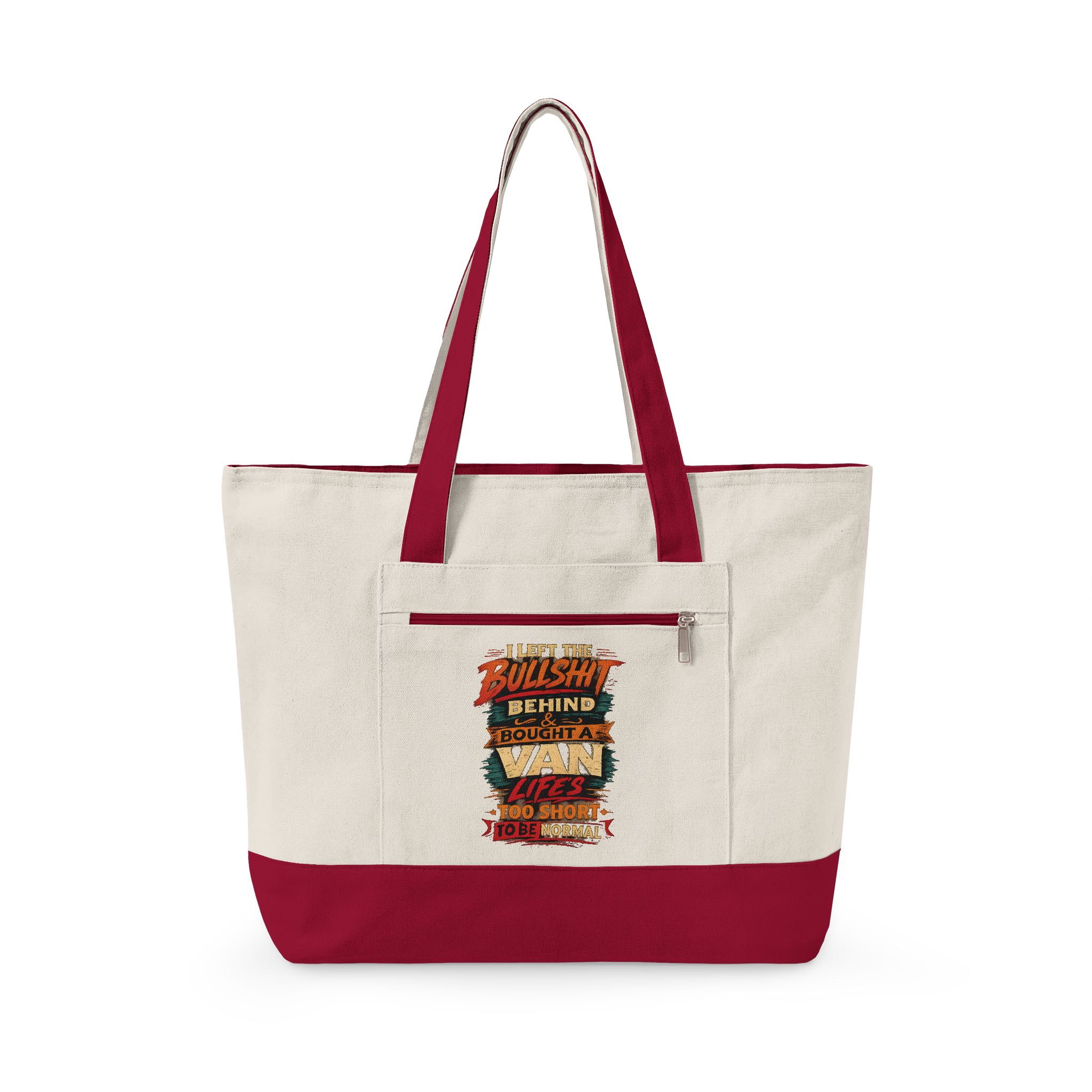 Zippered Canvas Tote — "I Left The Bullshit" (Design F**K-Line)