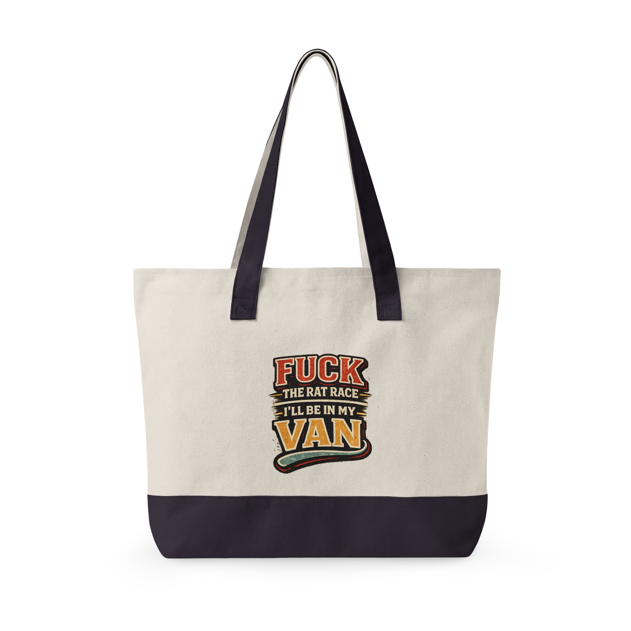 12438886911768681876_2048.jpeg Zippered Canvas Tote — "Fuck The Rat Race" (Design F**K-Line)