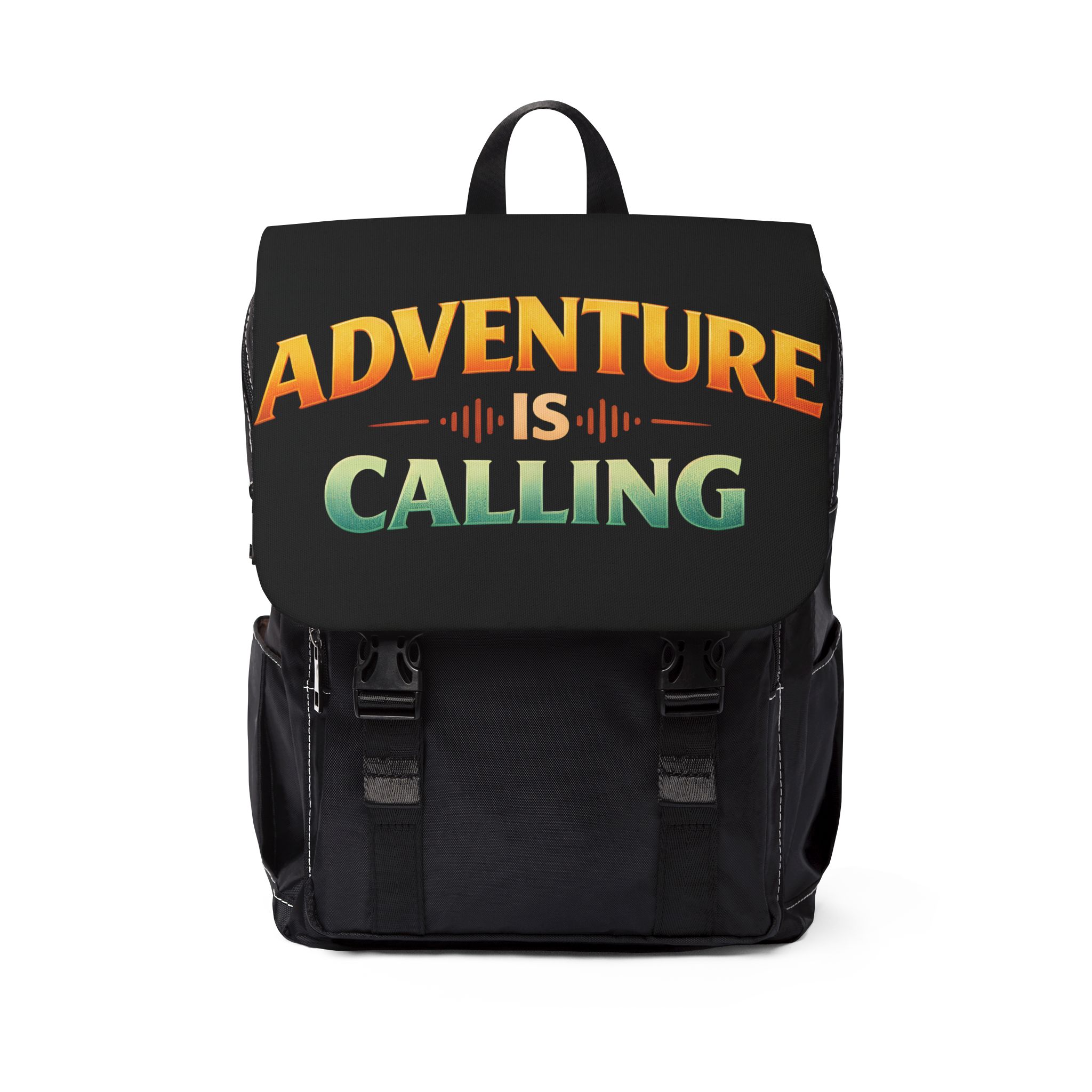 Unisex Casual Shoulder Backpack—"Adventure is Calling" Design Scenic-Line(Campervan)