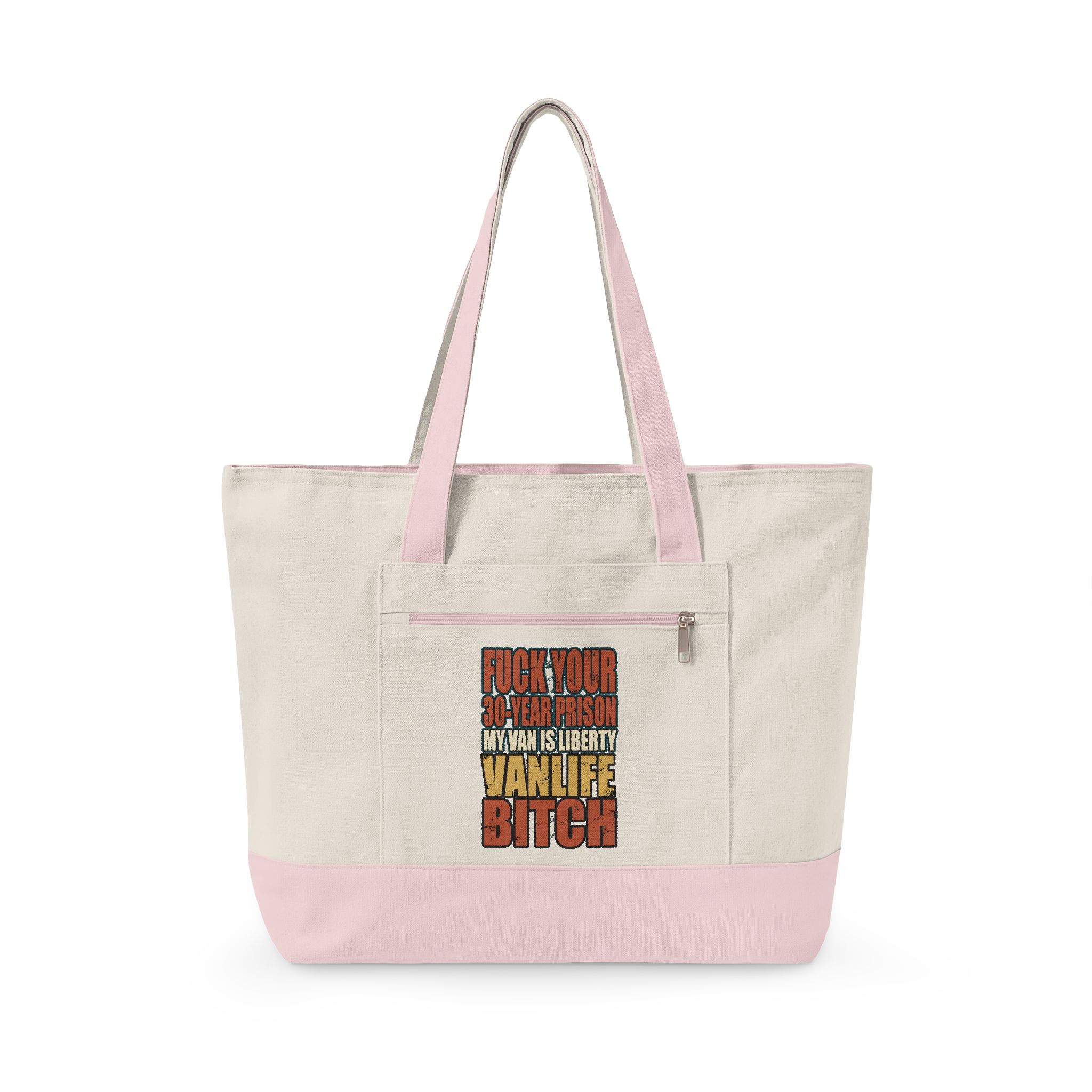 12523283301068277526_2048.jpeg Zippered Canvas Tote — "Fuck Your 30-Years Prison" (Design F**K-Line)