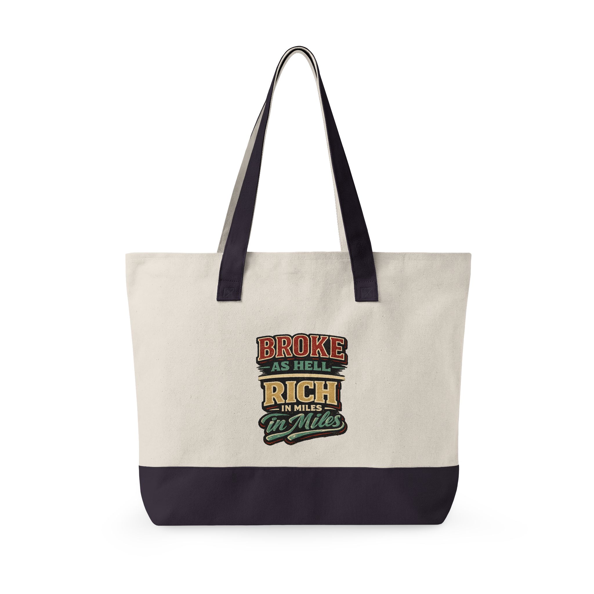 Zippered Canvas Tote — "Broke As Hell" (Design F**K-Line)