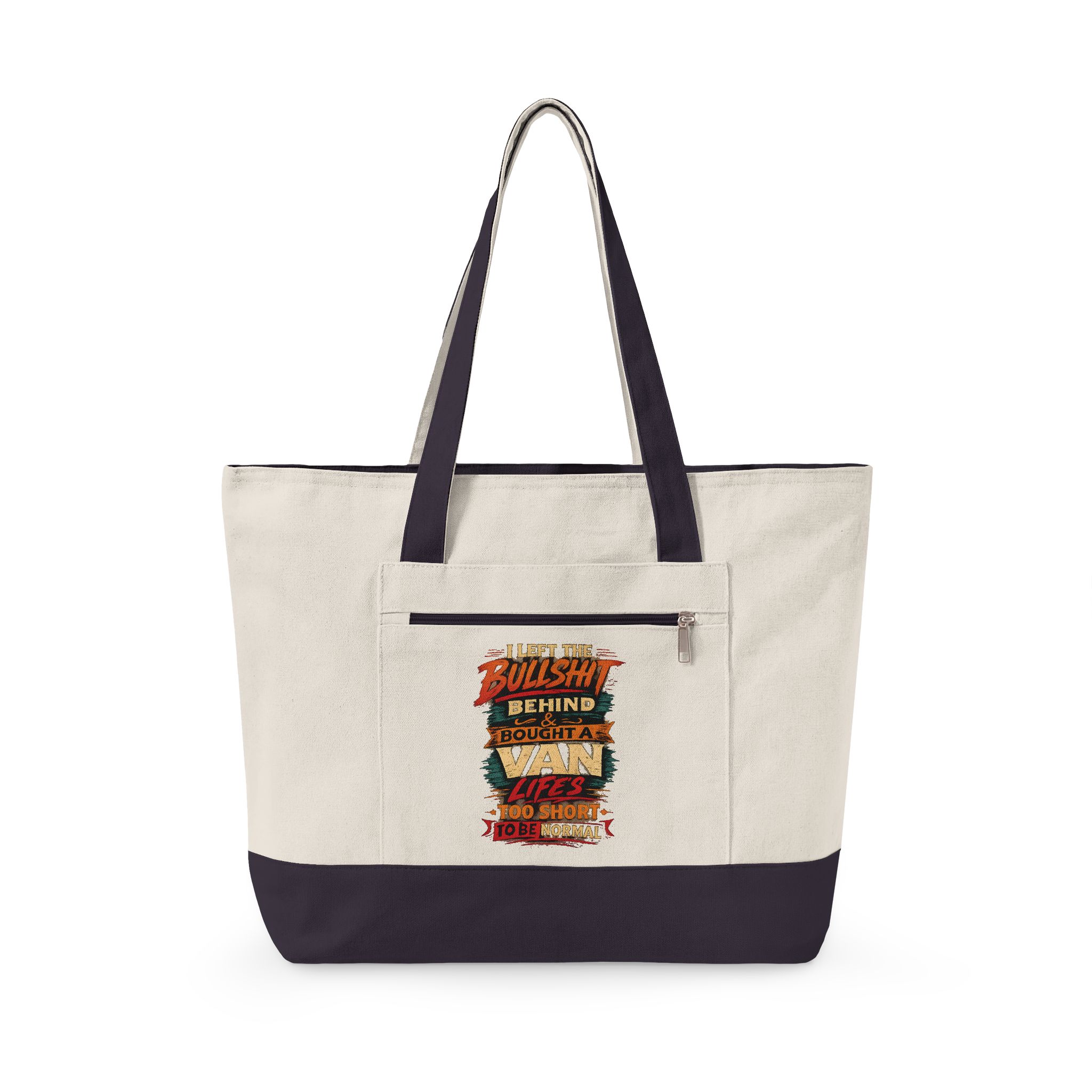 Zippered Canvas Tote — "I Left The Bullshit" (Design F**K-Line)