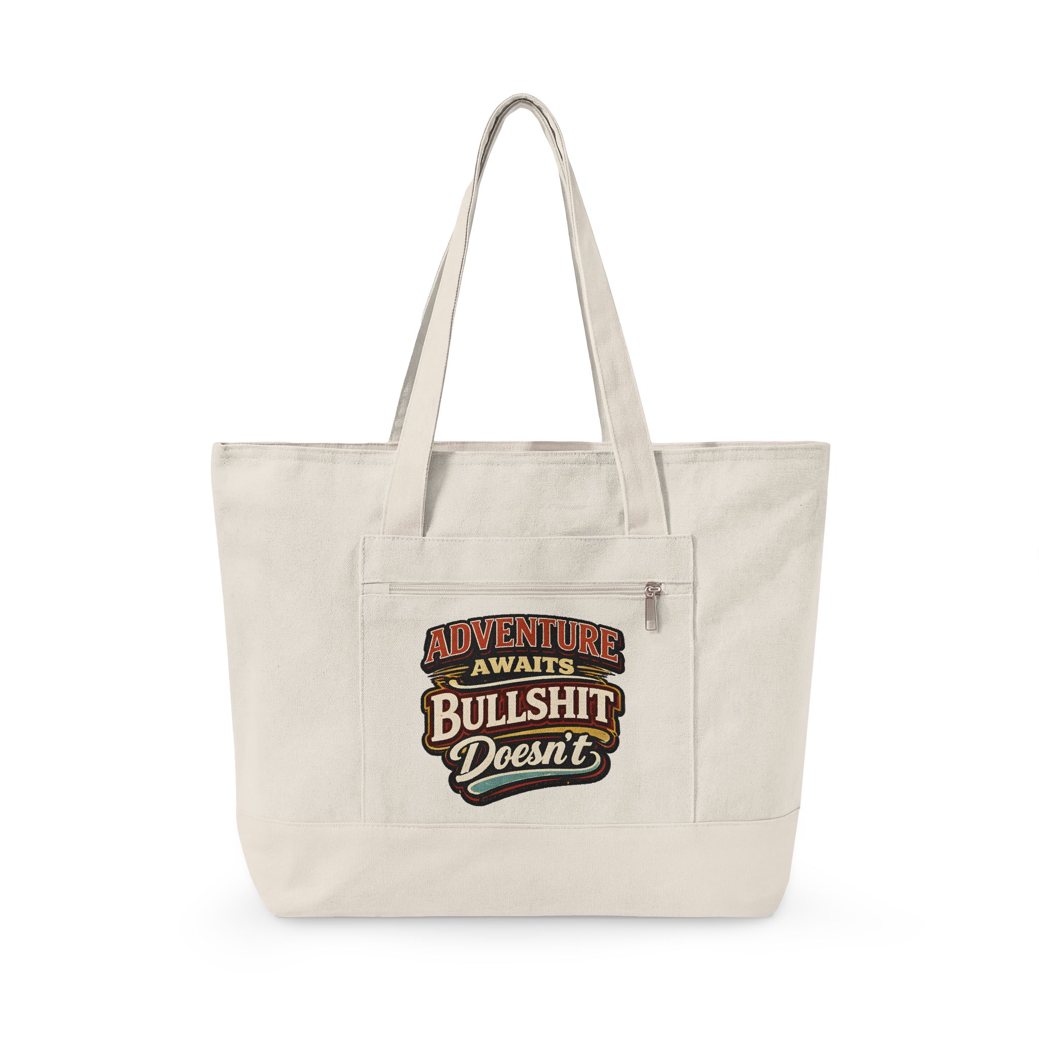 Zippered Canvas Tote — "Adventure Awaits" (Design F**K-Line)
