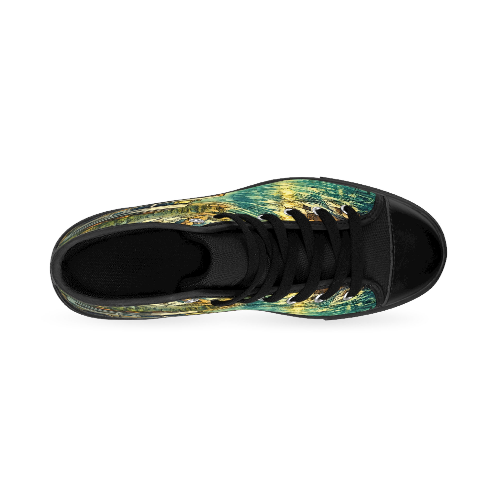 13483275452479514341_2048.jpeg Men's High Top Sneakers — Vintage Roadtrip Shoes (Design Cubic-Line)