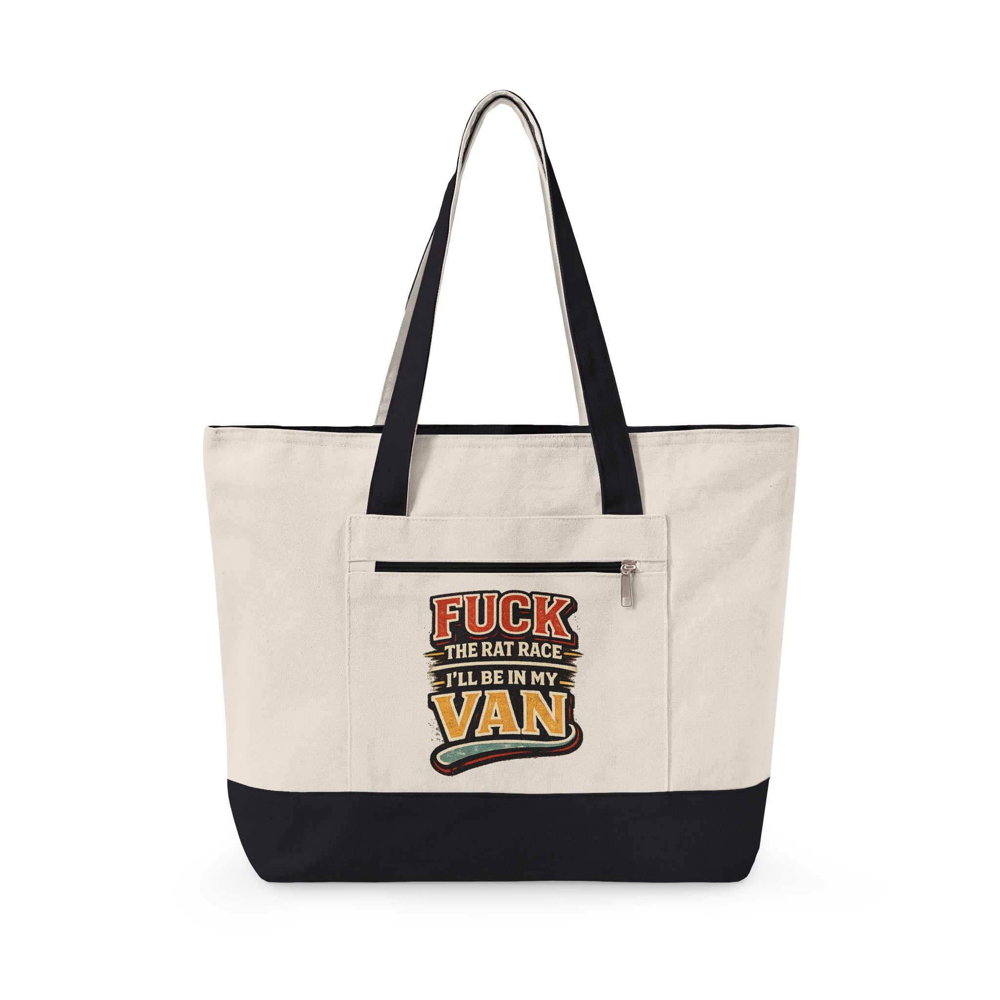 1359268016870890637_2048.jpeg Zippered Canvas Tote — "Fuck The Rat Race" (Design F**K-Line)