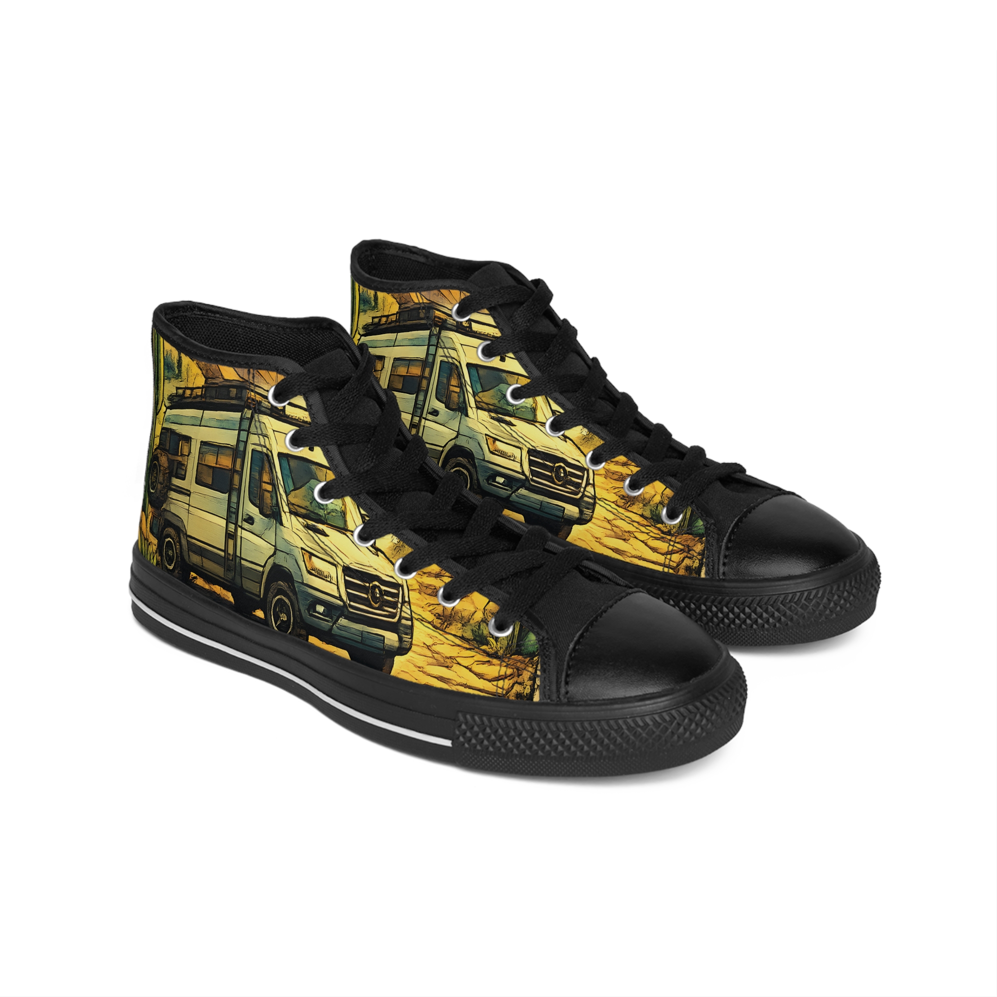 13627218696596759292_2048.jpeg Men's High Top Sneakers — Mercedes Outdoor Roadtrip Shoes (Design Cubic-Line)