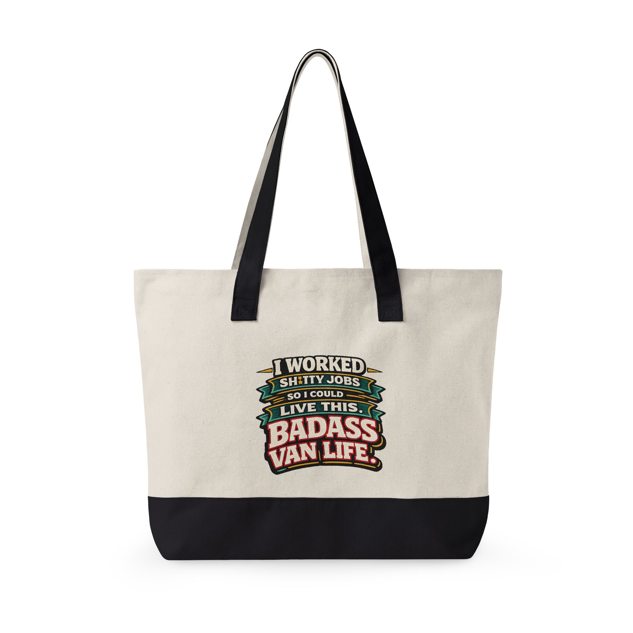13693021897798747575_2048.jpeg Zippered Canvas Tote — "I worked Shitty Jobs" (Design F**K-Line)