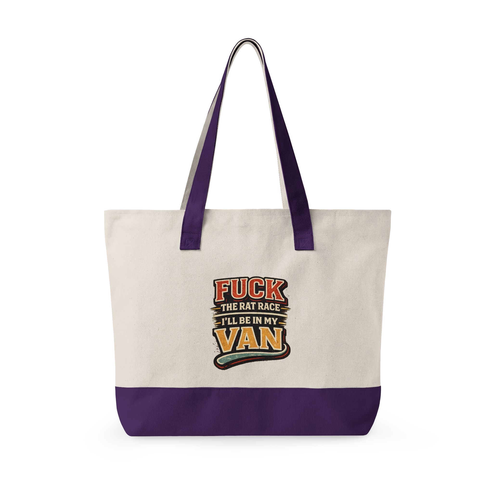 13971518189766911145_2048.jpeg Zippered Canvas Tote — "Fuck The Rat Race" (Design F**K-Line)
