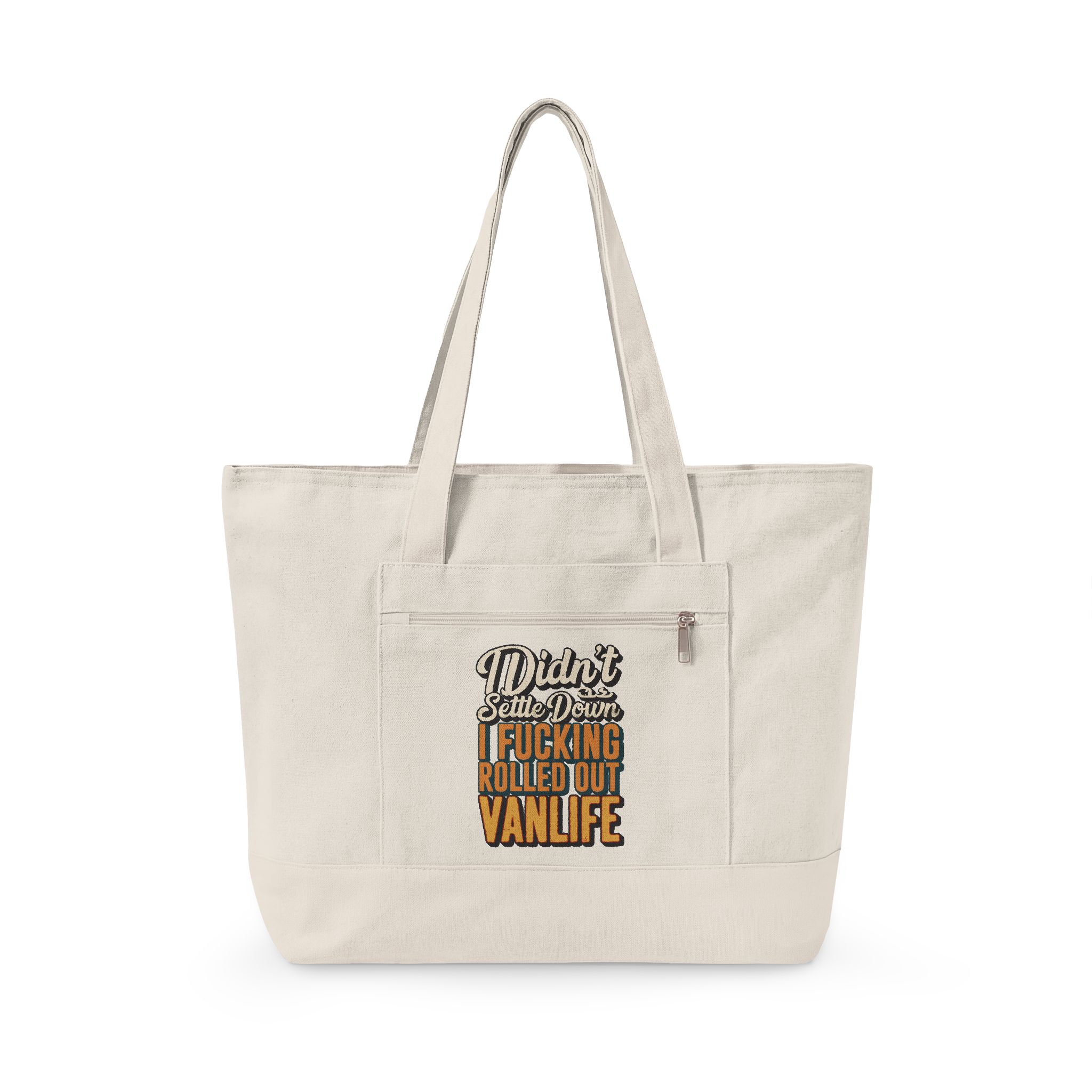 14103768672397427759_2048.jpeg Zippered Canvas Tote — "I didnt Settle Down" (Design F**K-Line)