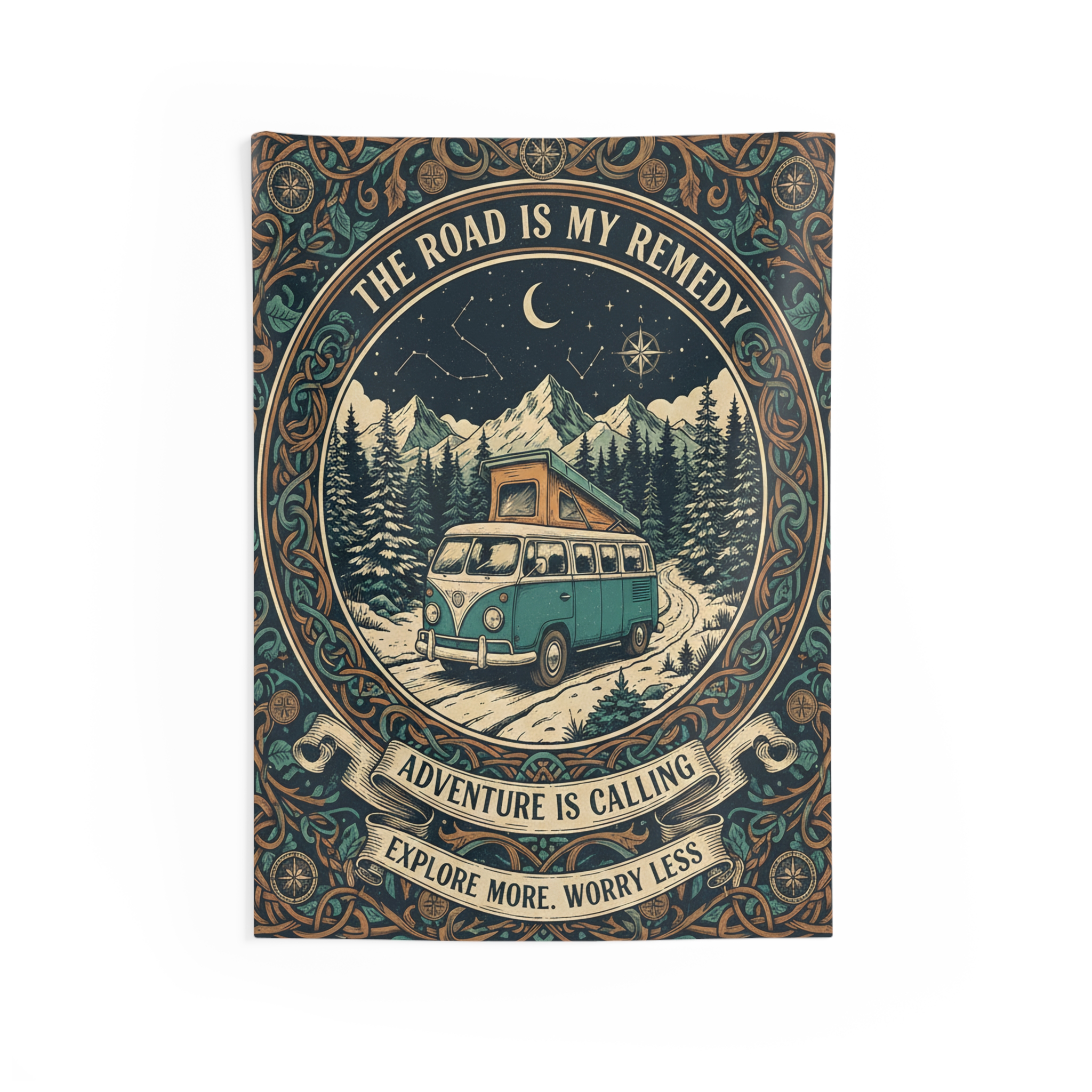 14134573921515869113_2048.jpeg Adventure Van Tapestry — “The Road Is My Remedy” Wall Hanging