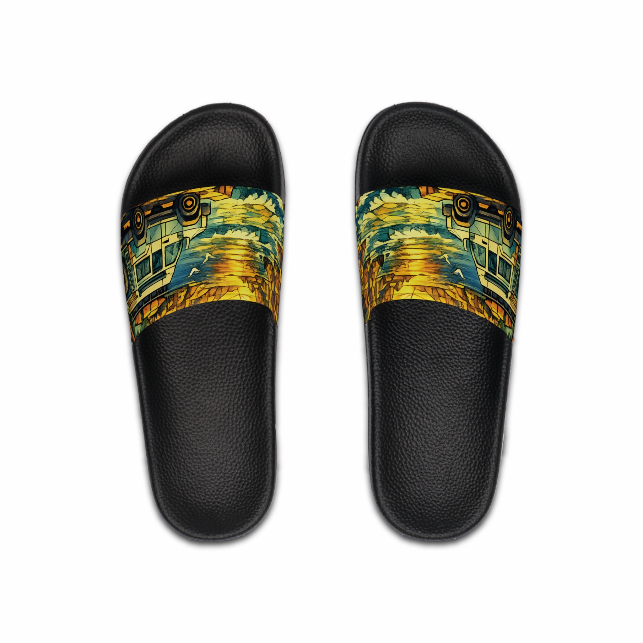 Men's Slide Sandals — Beach Vibes for Men (Cubic-Line)