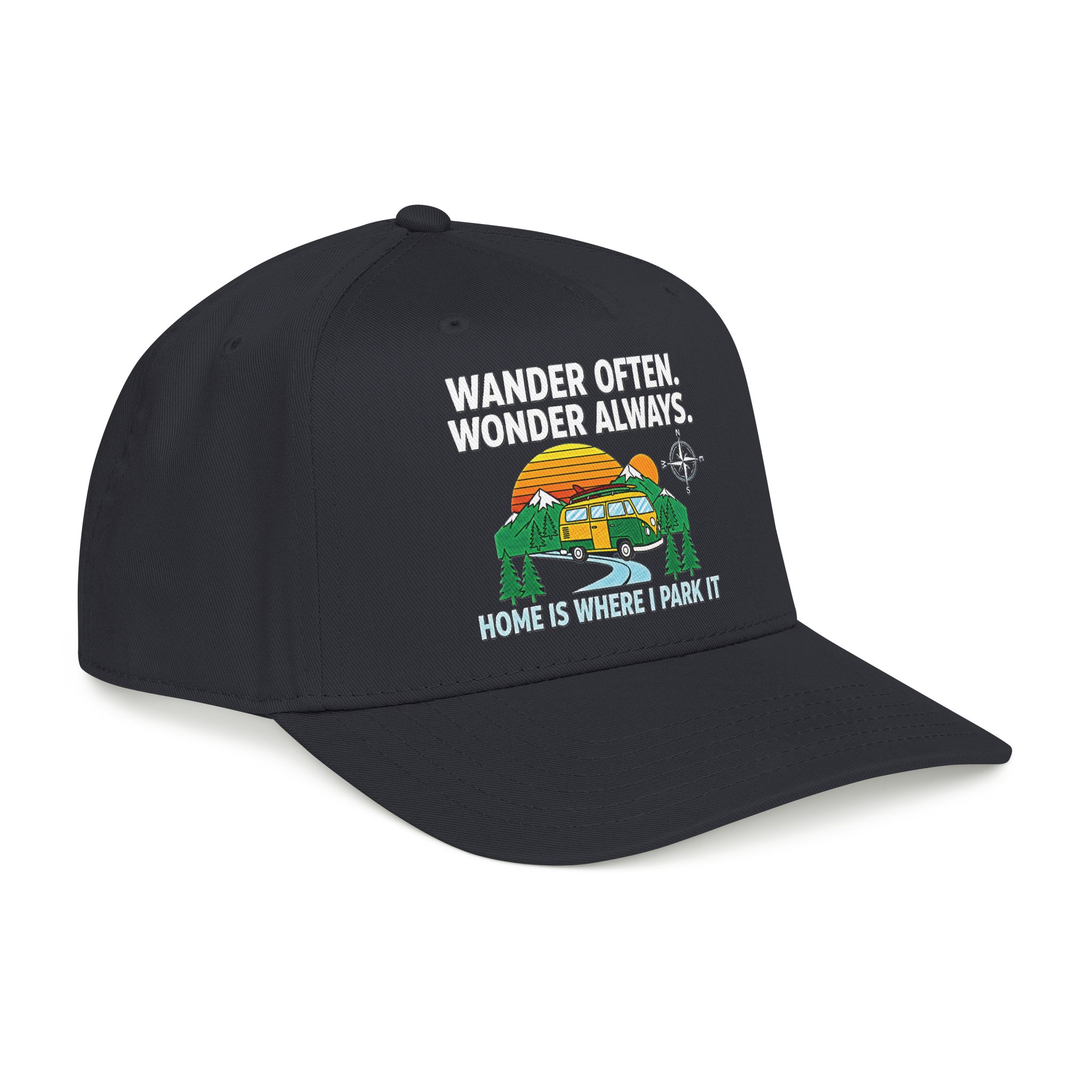 Baseball Cap — "Fueled by Exploration" Adventure Is My Compass Camper Hat