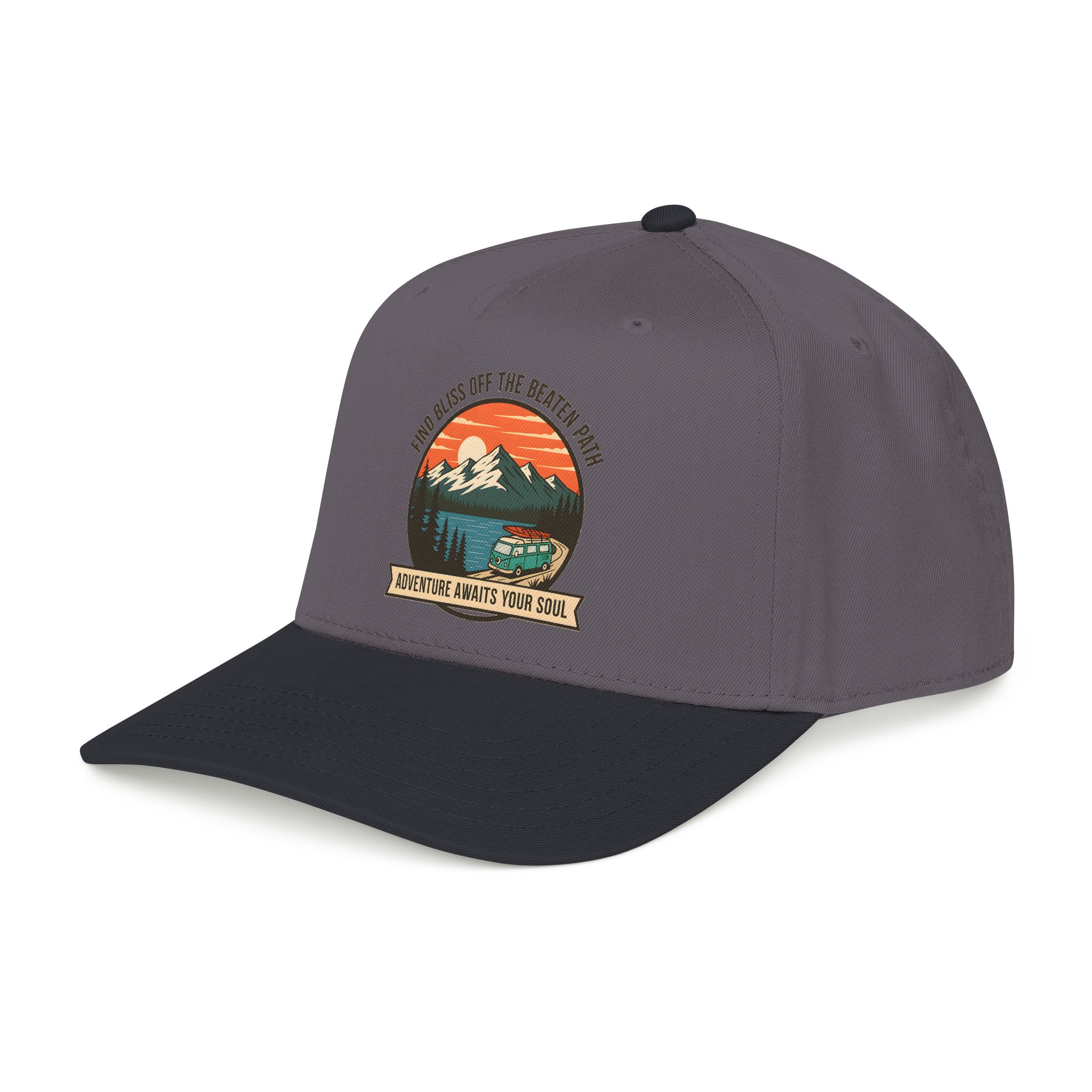 14690426441371163916_2048.jpeg Baseball Cap — "Find Bliss of the beaten patch-Adventure Awaits Your Soul" Vintage Mountain Camp Camper Design