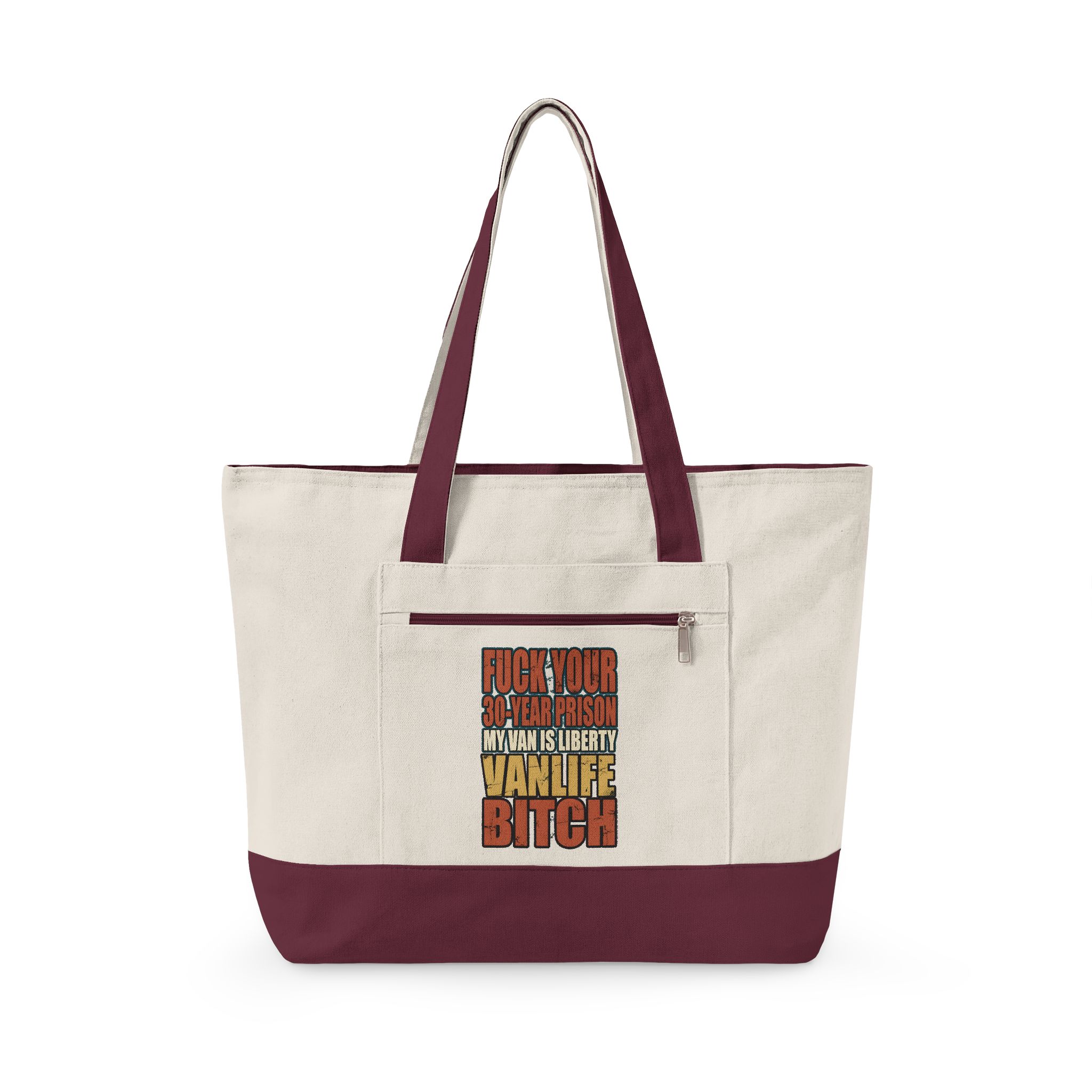1474628672195013976_2048.jpeg Zippered Canvas Tote — "Fuck Your 30-Years Prison" (Design F**K-Line)