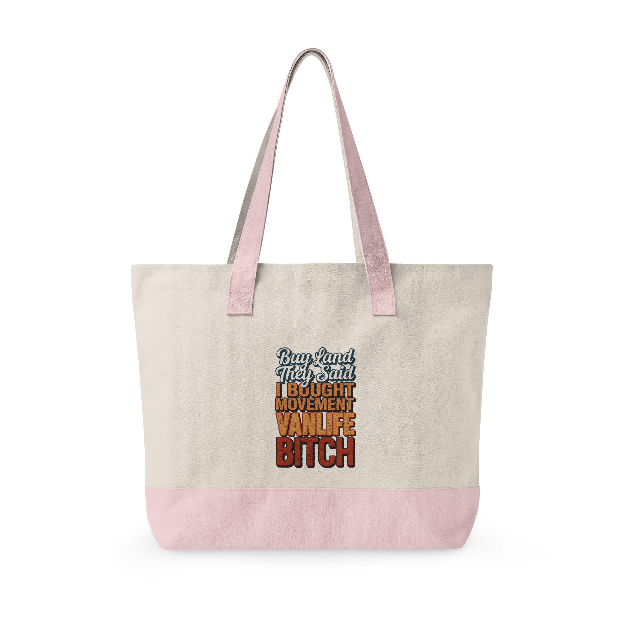 149284922445961014_2048.jpeg Zippered Canvas Tote — "Buy Land They Said" (Design F**K-Line)