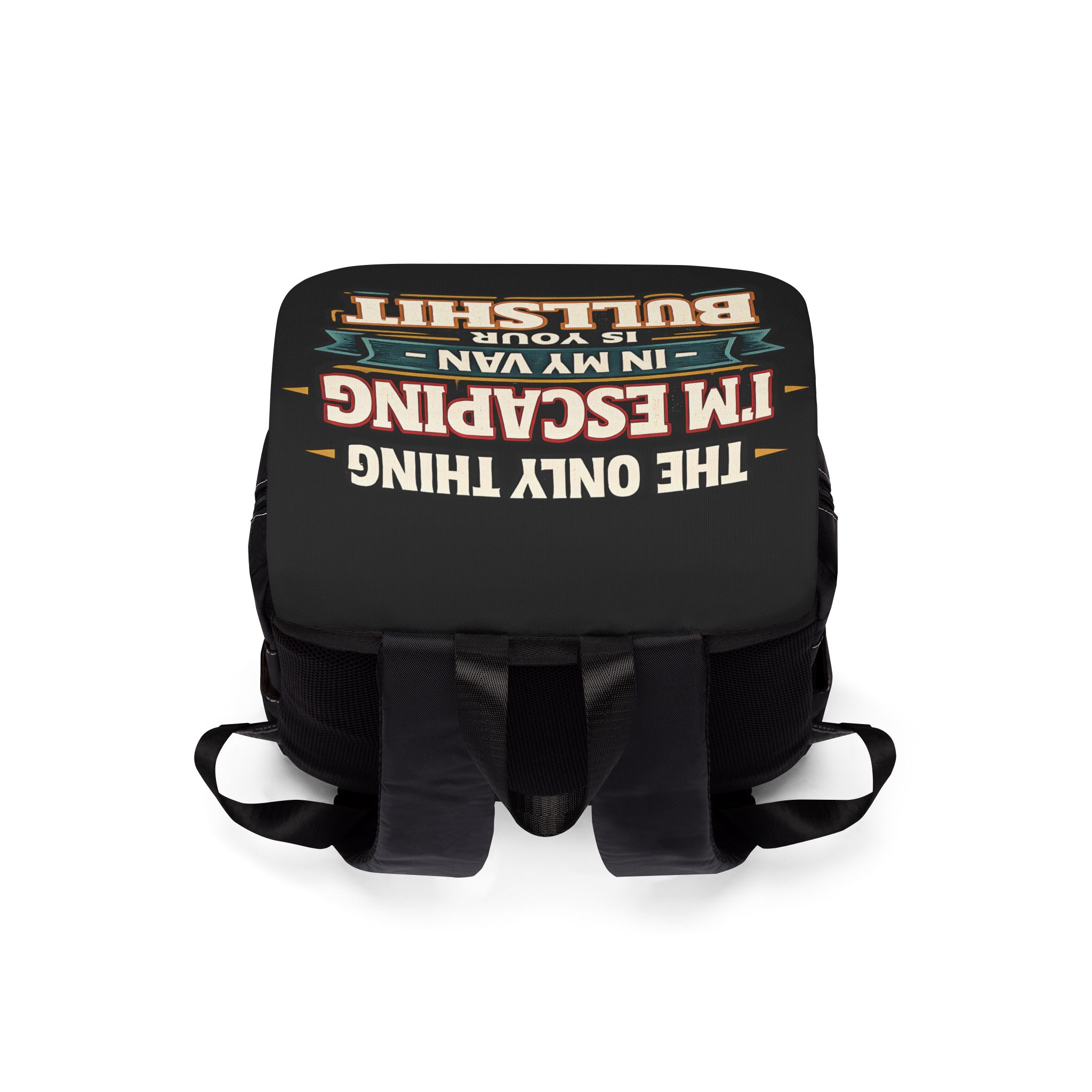 15057609723789085416_2048.jpeg Unisex Casual Shoulder Backpack — "The Only Thing I´m Escaping" Design F**K-Line