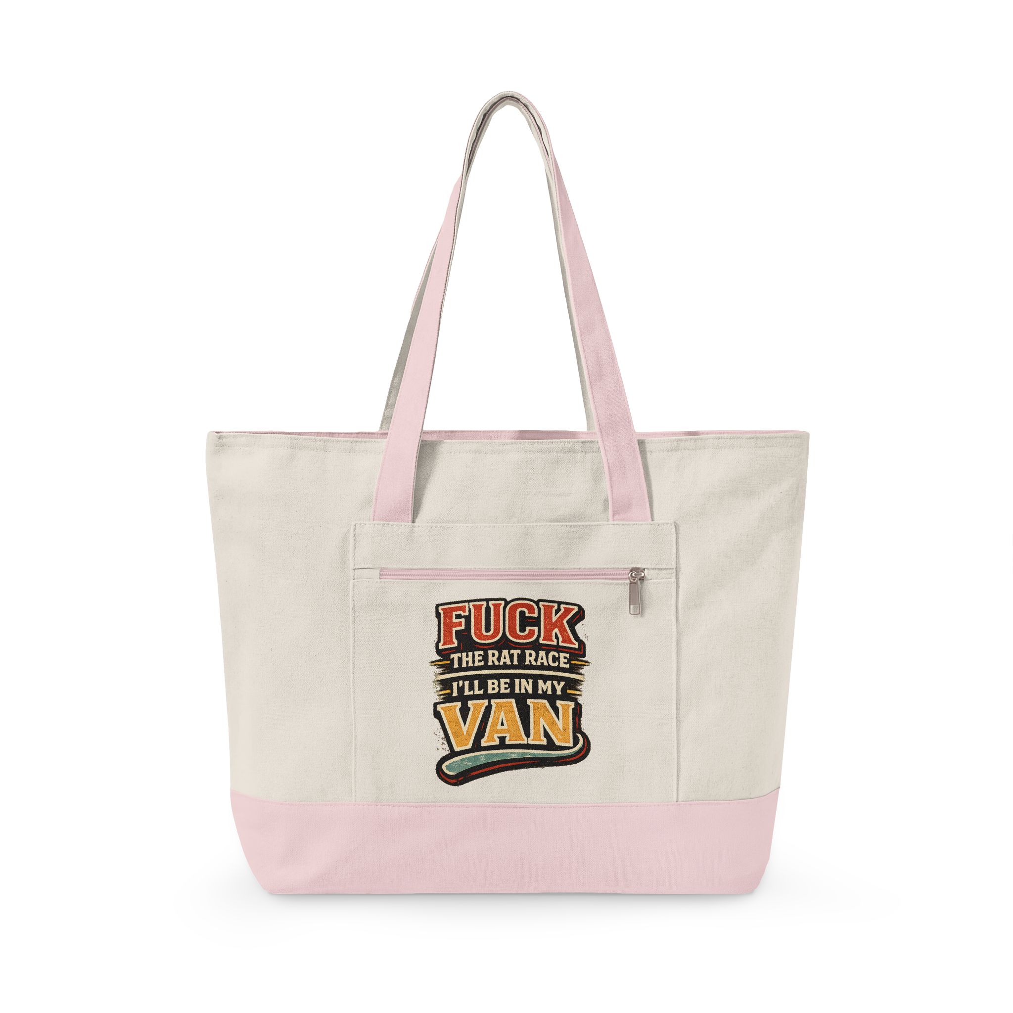 1506070104794061840_2048.jpeg Zippered Canvas Tote — "Fuck The Rat Race" (Design F**K-Line)