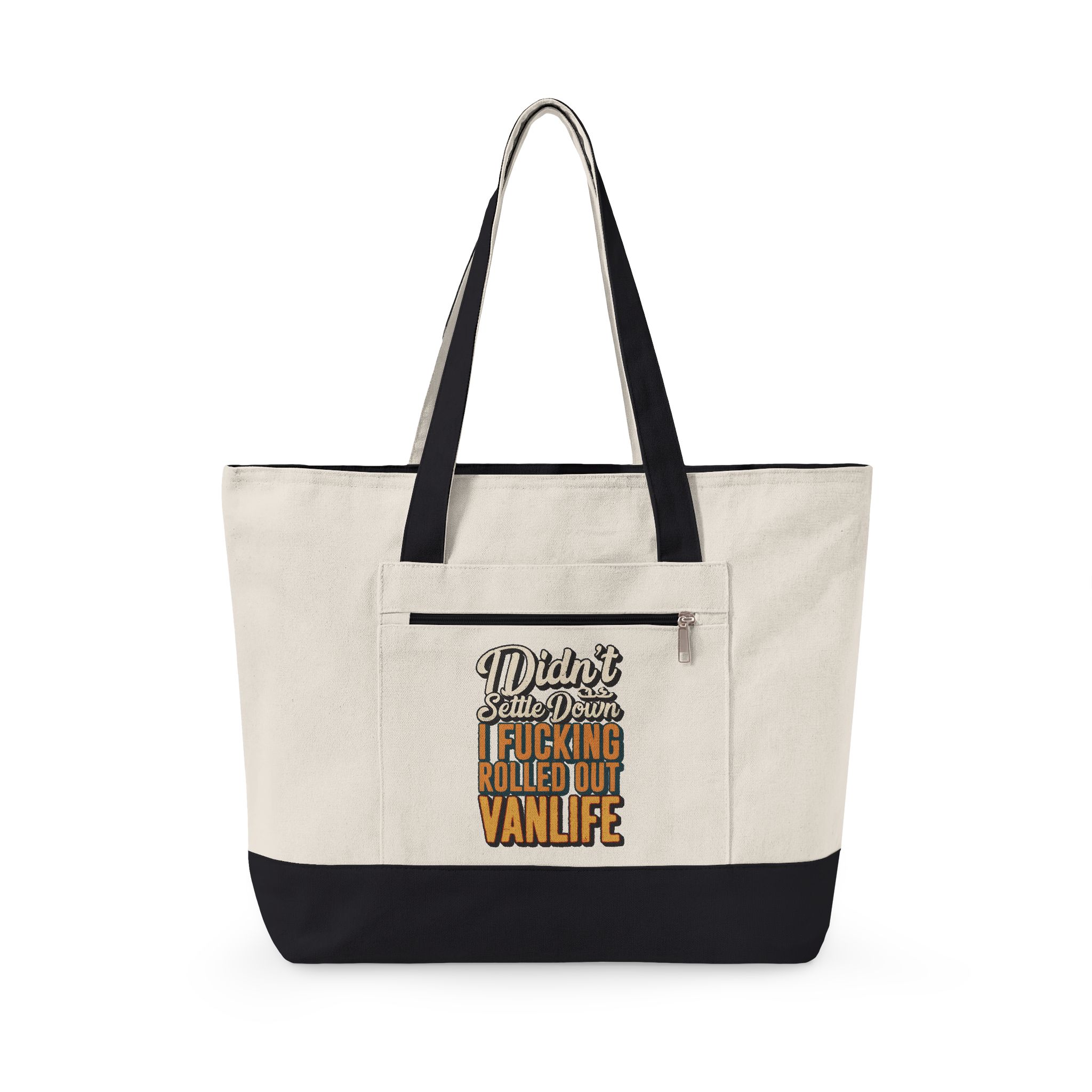 15130273103916461783_2048.jpeg Zippered Canvas Tote — "I didnt Settle Down" (Design F**K-Line)
